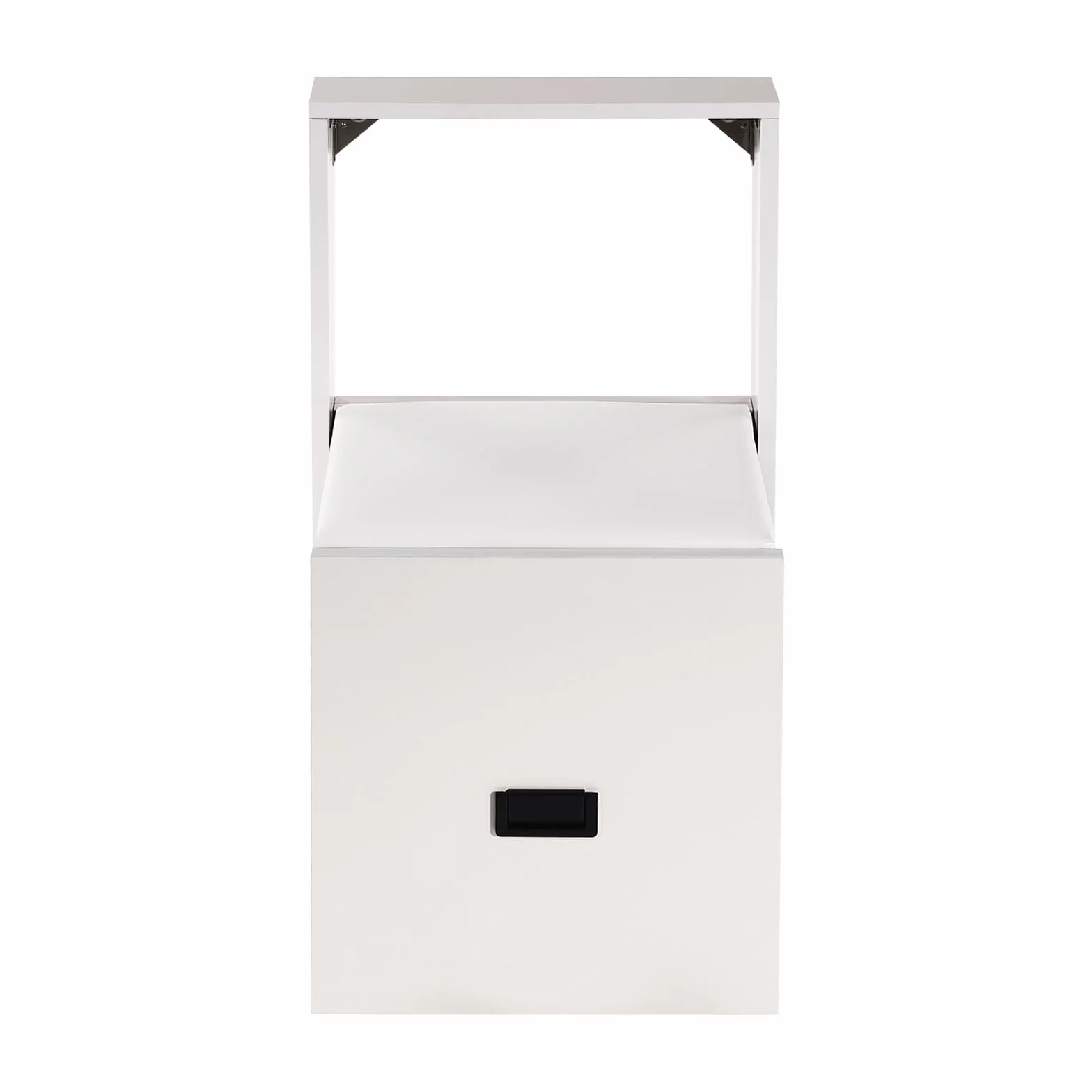 Krzesło składane ścienne, 35,5 x 36,5 cm, składane siedzisko, ściana krzesło składane, obciążenie całkowite 150 kg, montowany na ścianie, składany taboret na buty (czysta biel)