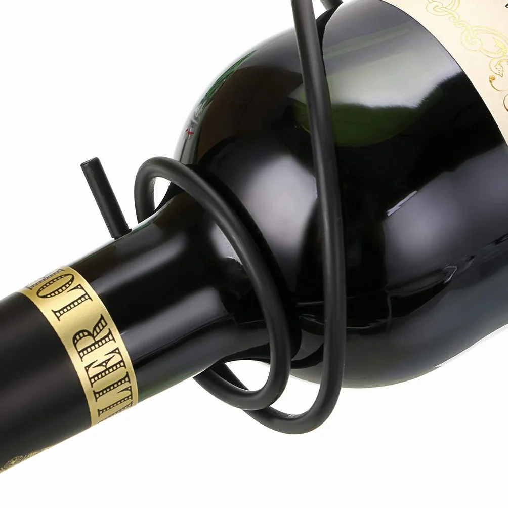 BSTKEY 6 szt. montowane na ścianie żelazne stojaki na butelki wina – czerwone wino dla dorosłych, uchwyt ekspozycyjny na butelki alkoholu, metalowy wiszący organizer na wino, uchwyt do przechowywania butelek, spirala