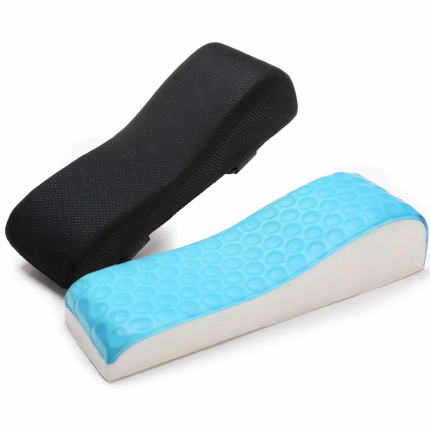 LargeLeaf Zestaw 2 ergonomicznych podłokietników żelowych do krzesła biurowego lub gier z podłokietnikami z pianki memory