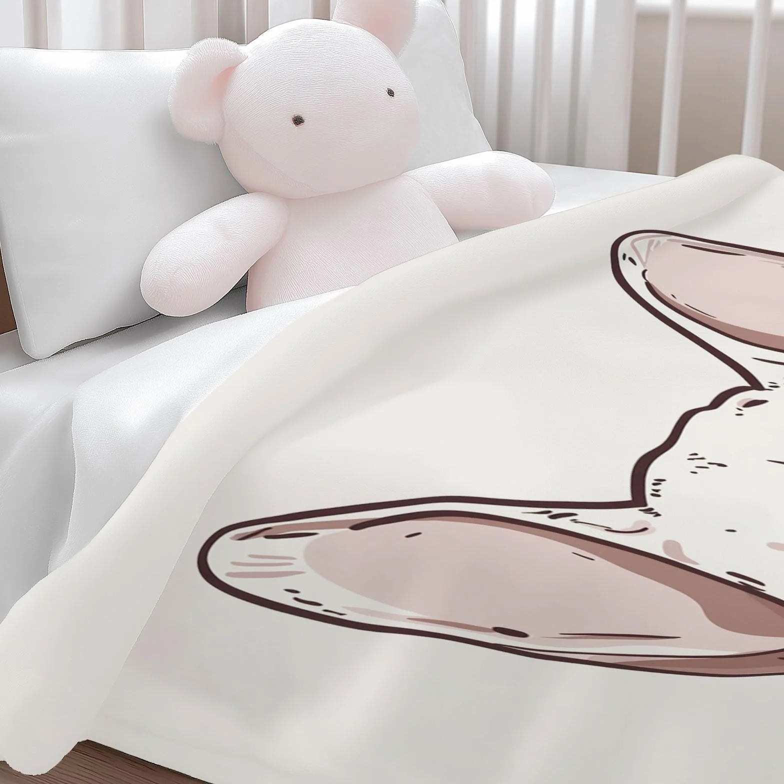 Koc polarowy w linie francuskich buldogów, narzuta na sofę polarową, koc na łóżko 2-osobowe, gruby miękki i ciepły, wysokiej jakości pled 220 x 240 cm Biały