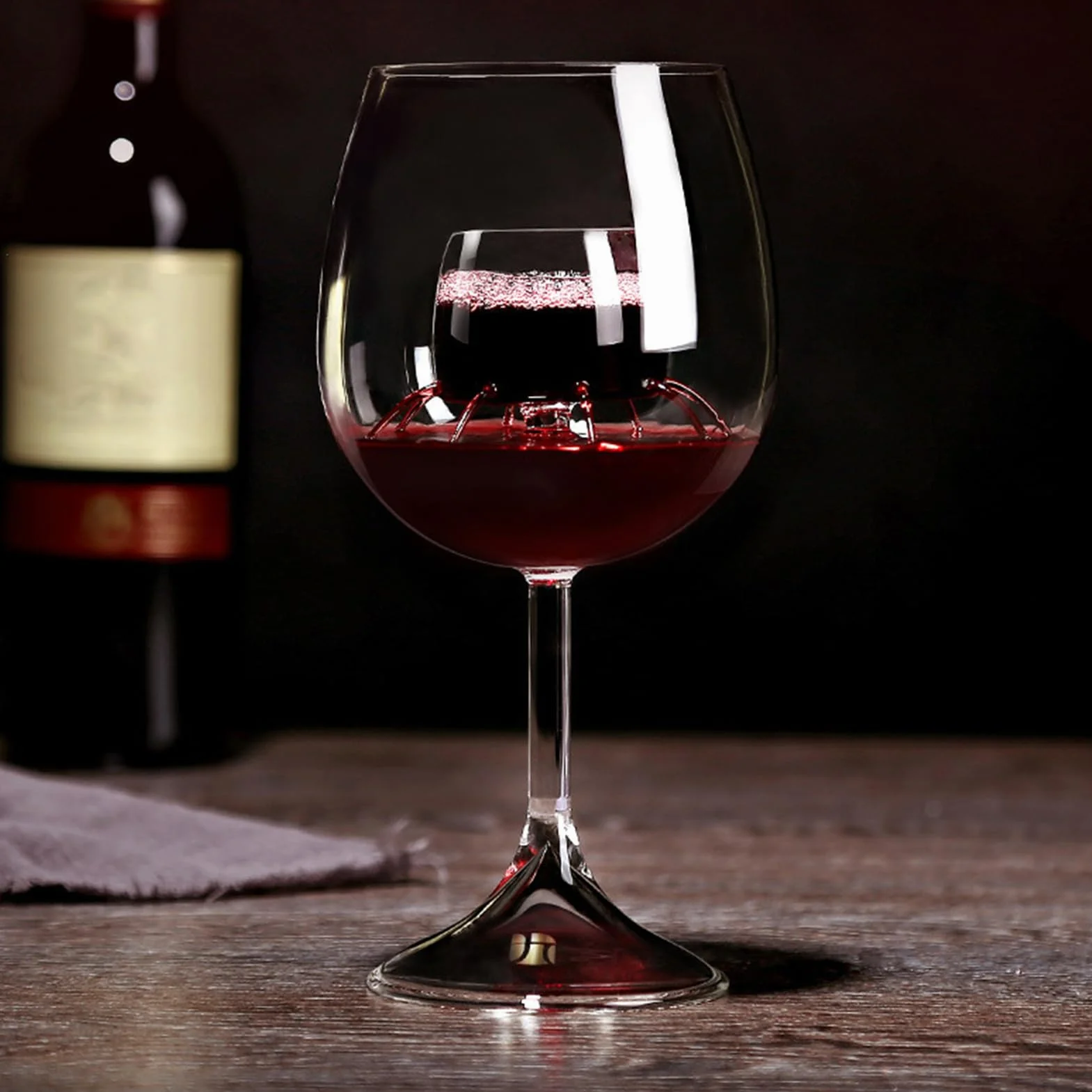 Szklana karafka do wina, kieliszek do wina fontannowego | Zestaw napowietrzających szklanek fontanny | Przezroczysty zestaw degustacji czerwonego, herbaty i kawy