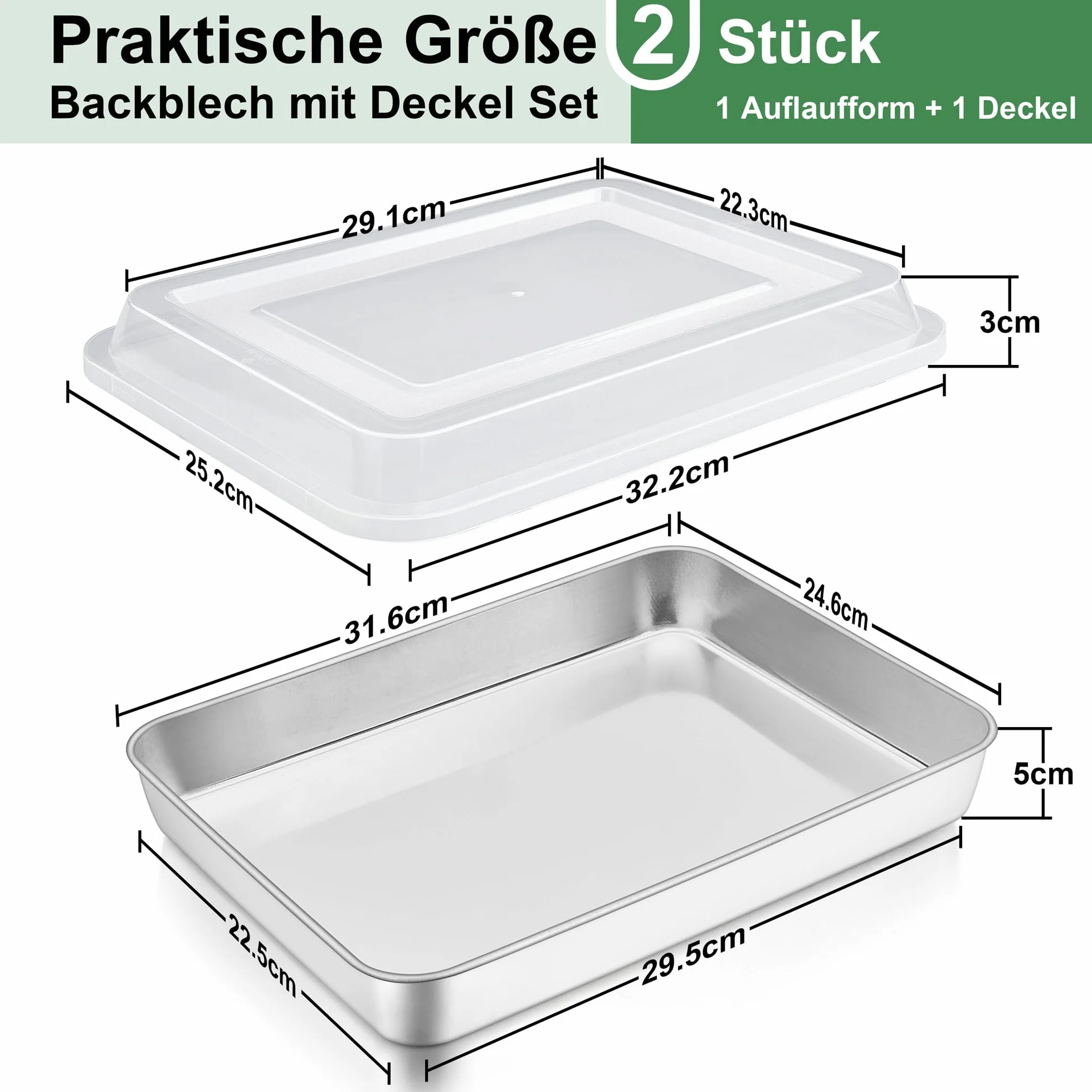 HaWare Backbkech z pokrywką (2, 31,5 x 24,7 x 5 cm)