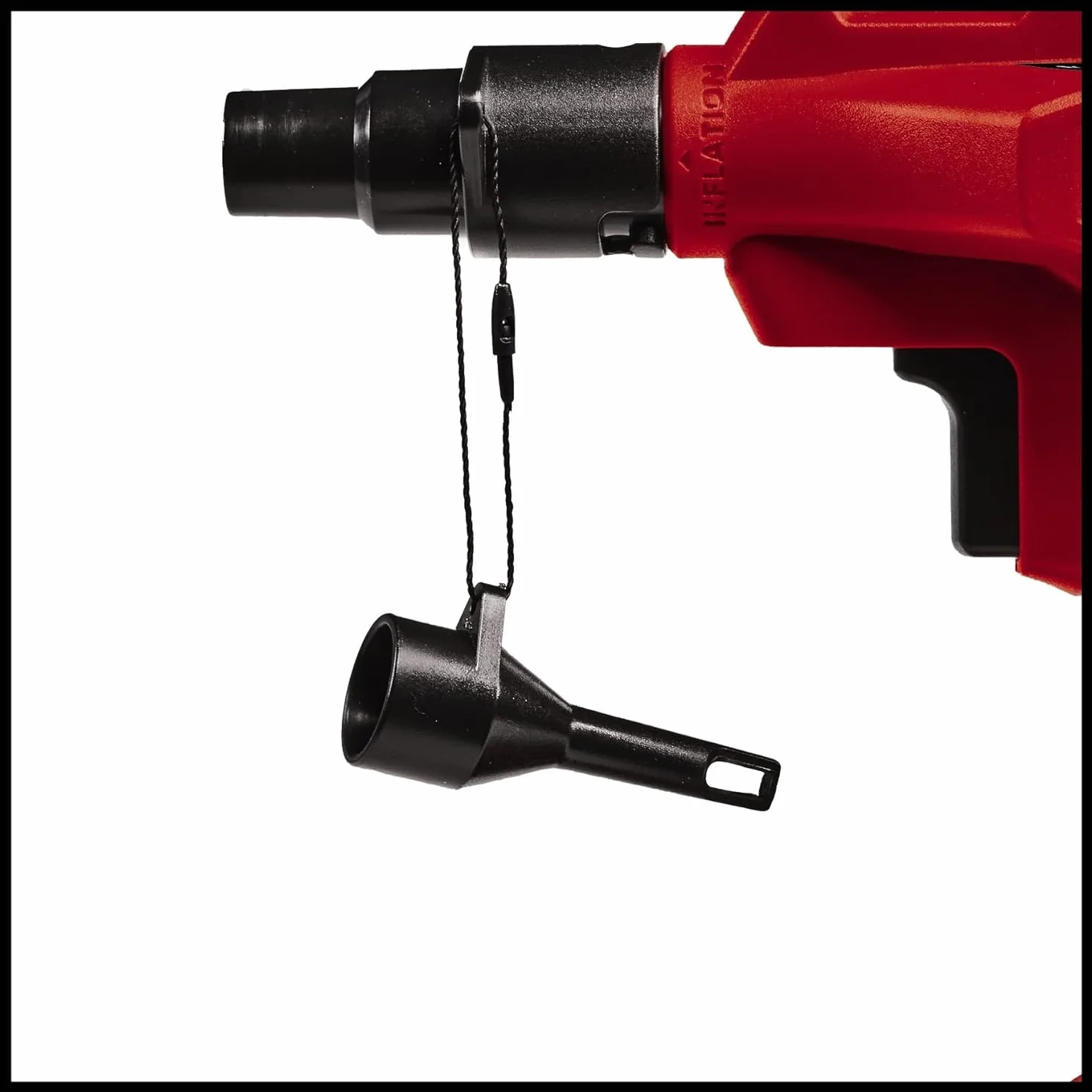 Einhell CE-AP 18 Li-Solo Power X-Change akumulatorowa pompa powietrza (Li-ion, 18V, przepływ powietrza 670 l/min, ciśnienie pracy 0,05 bar, dostawa bez akumulatora i ładowarki), czerwony/czarny | Ciśnienie robocze 0,05 bara, bez baterii CE-AP 150 Li-Solo
