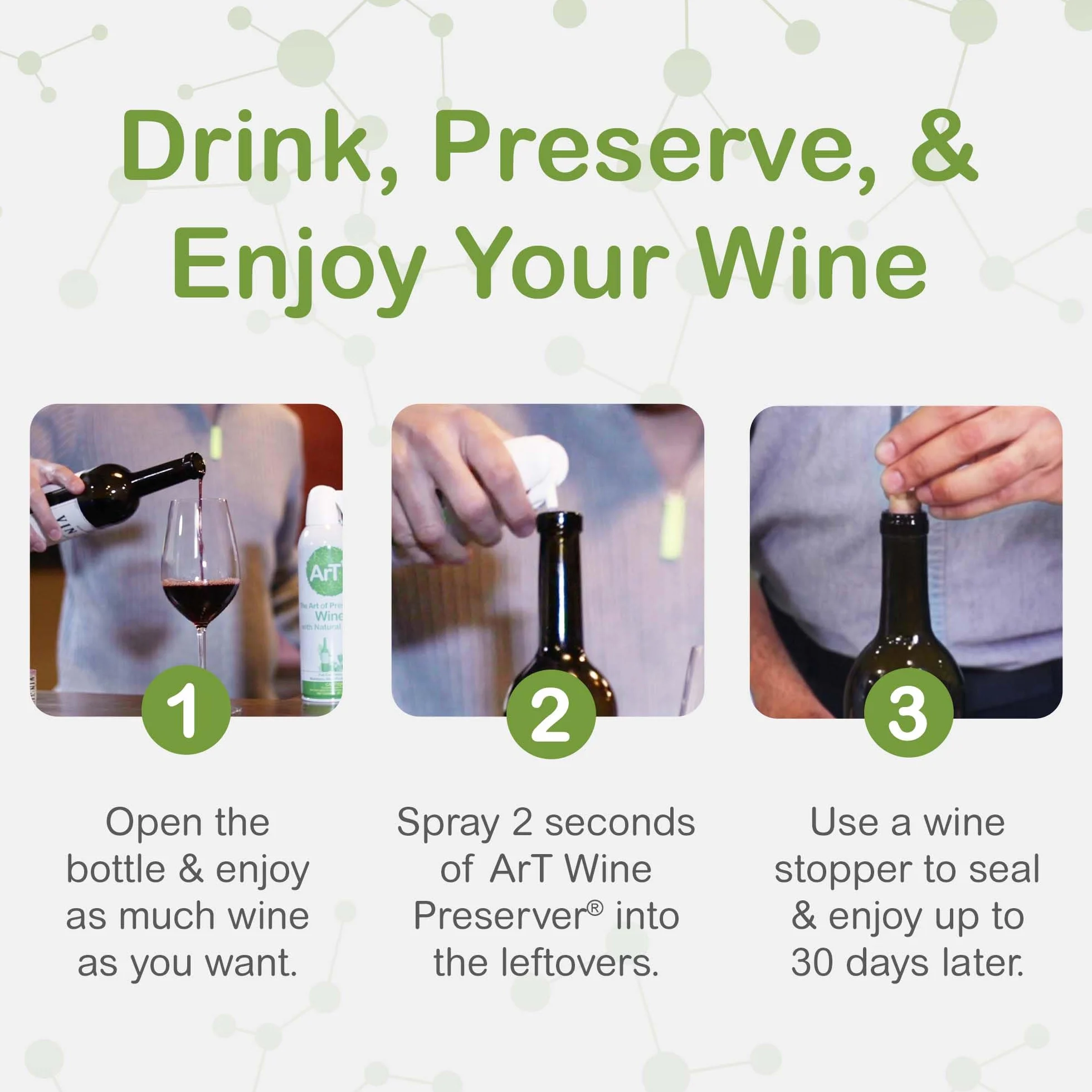 ArT Wine Preserver | Ciesz się winem - dłużej | Argon Wine Saver (4 sztuki)