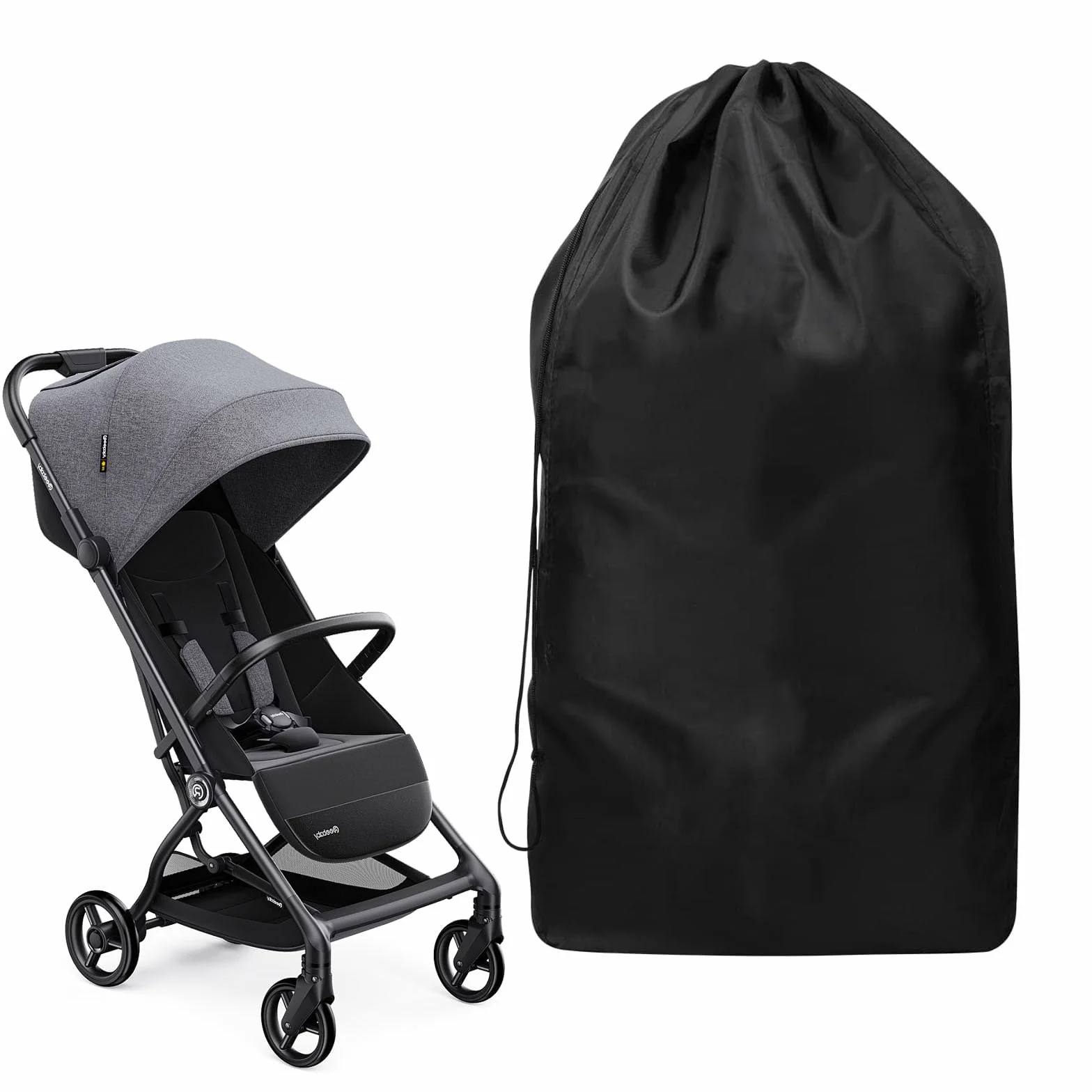 Torba transportowa do wózka dziecięcego, torba do samolotu, pokrowiec ochronny 117 x 53 x 33 cm, czarna