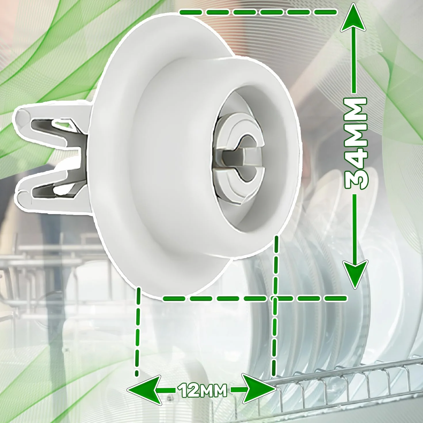 8 sztuk kółek do zmywarki do dolnej średnicy kosza Ø 34 mm z oryginalnym kodem 5027905900/5 50279059005 do AEG do Electrolux dla Zanussi - 5 lat - ONIX TECH