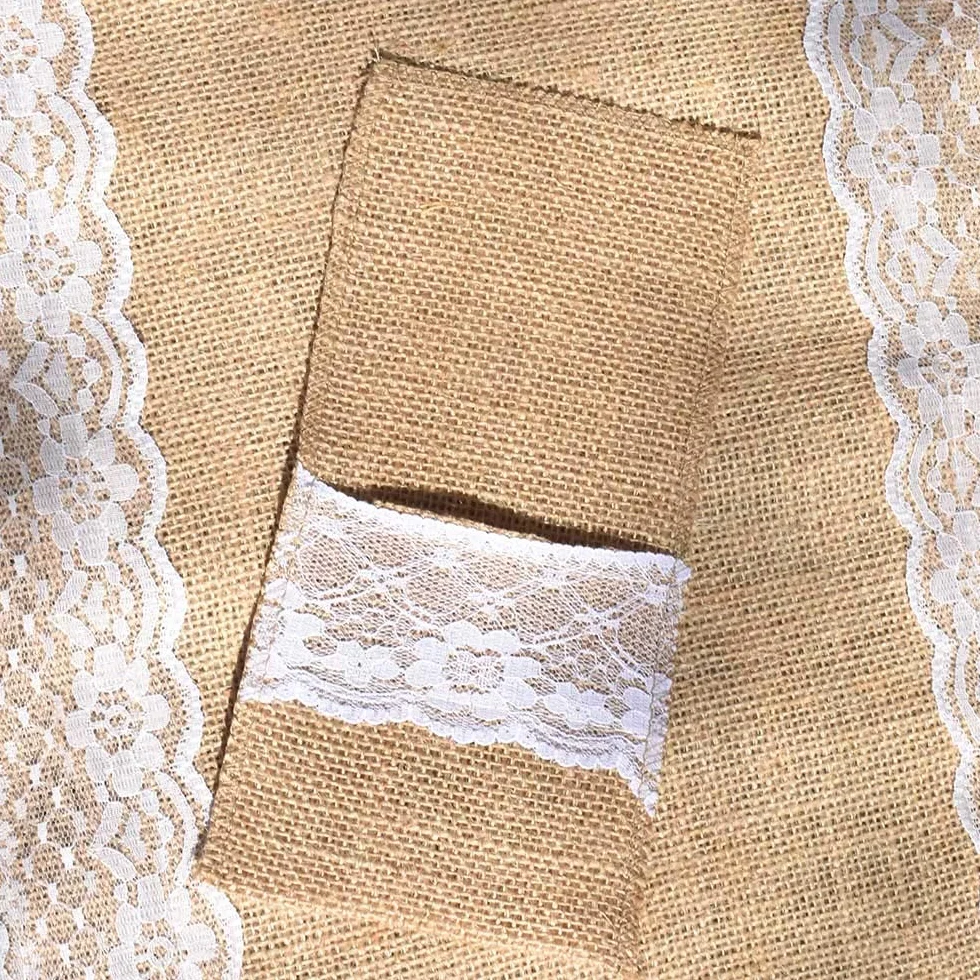 Awtlife uchwyt na naczynia, koronkowe, sztuczne płótno, na sztućce, noże i widelce, na ślub, vintage, 60 szt