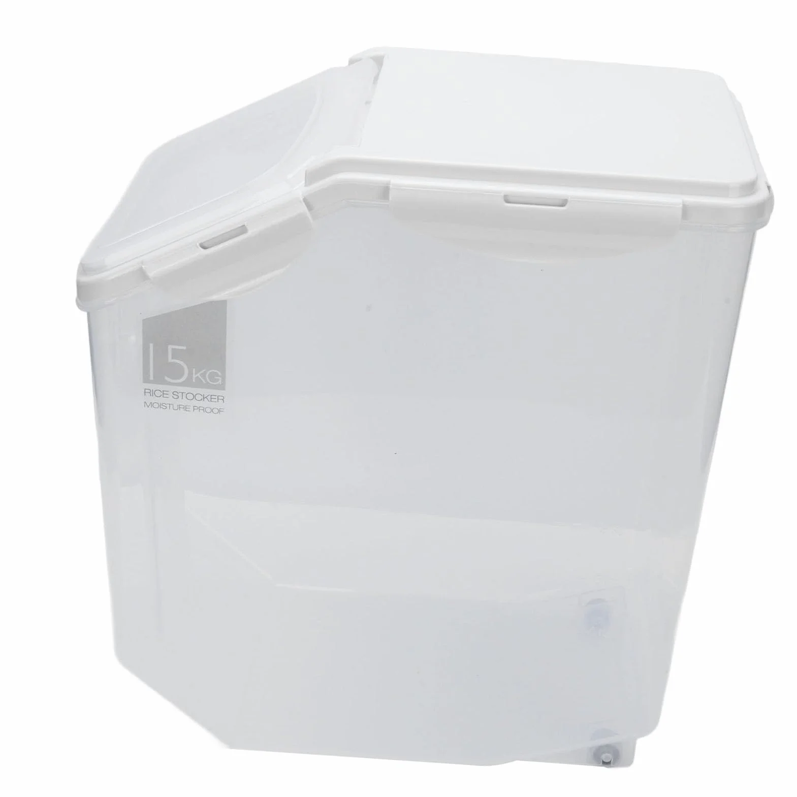 Pssopp Pojemnik do Przechowywania Ryżu PP Pojemnik do Przechowywania Ziarna z miarką 15 Kg Pojemność 22,7 X 36,5 Cm Hermetyczny na ryż Spiżarni Kuchennej Organizacja Domu