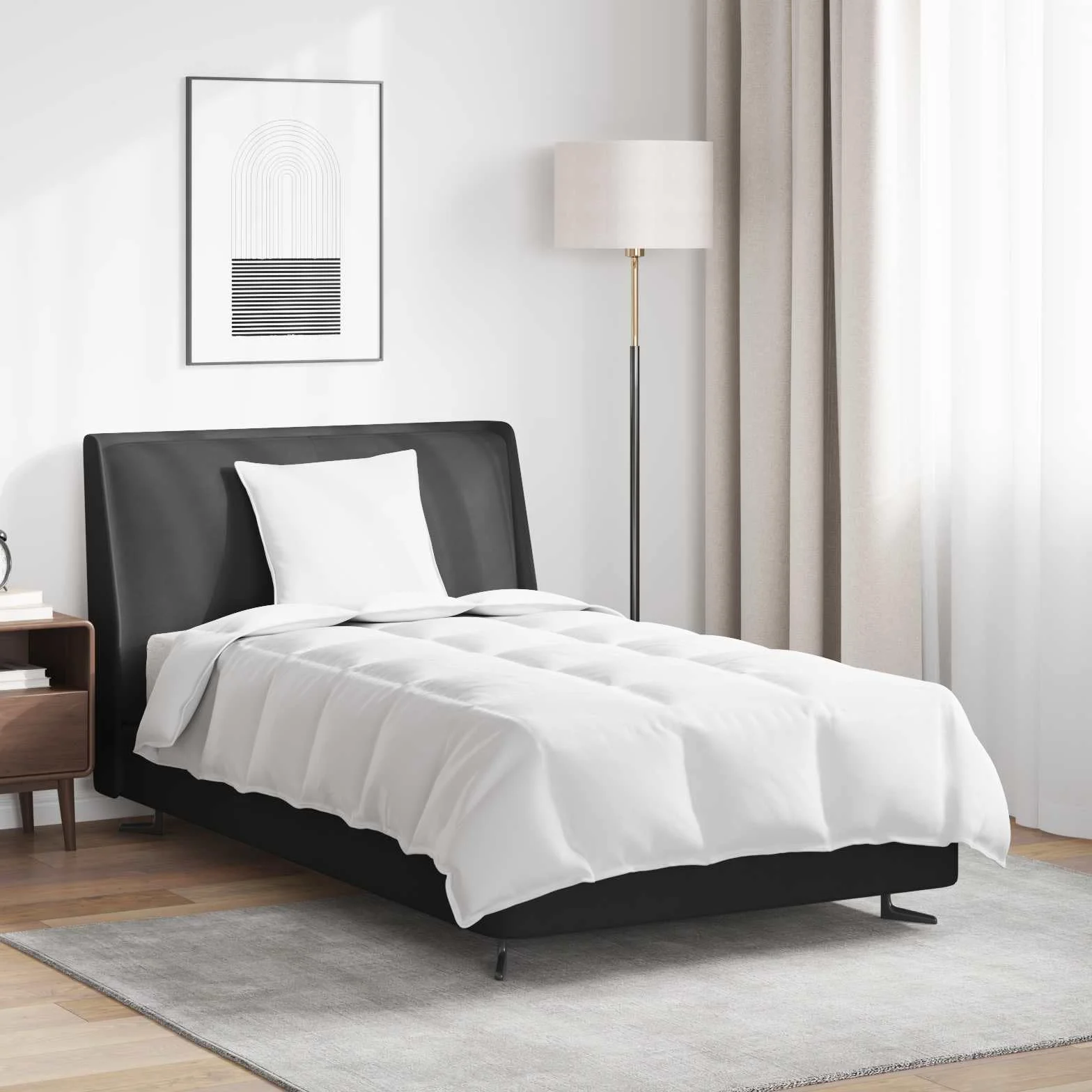 vidaXL Kołdra 2-w-1 z poduszką 2 pcs Biały Pióra down, Nowoczesna pościel, prostokątny zestaw, oddychający materiał, miękkie łóżko, poduszka w zestawie, lekkie i stylowe