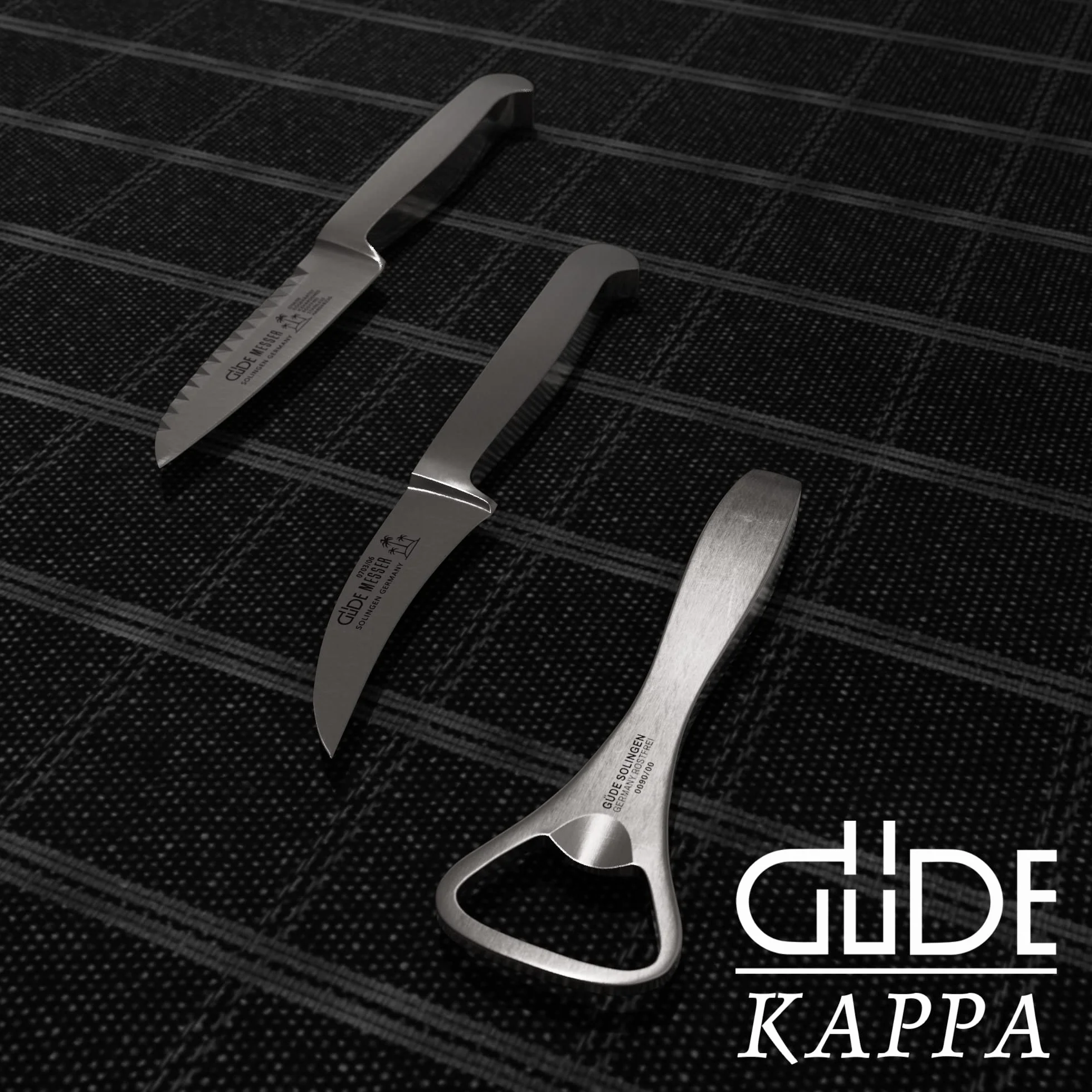 GÜDE Solingen - Otwieracz do butelek kuty, 10 cm, cała stal, KAPPA, Ręcznie robiony w Niemczech