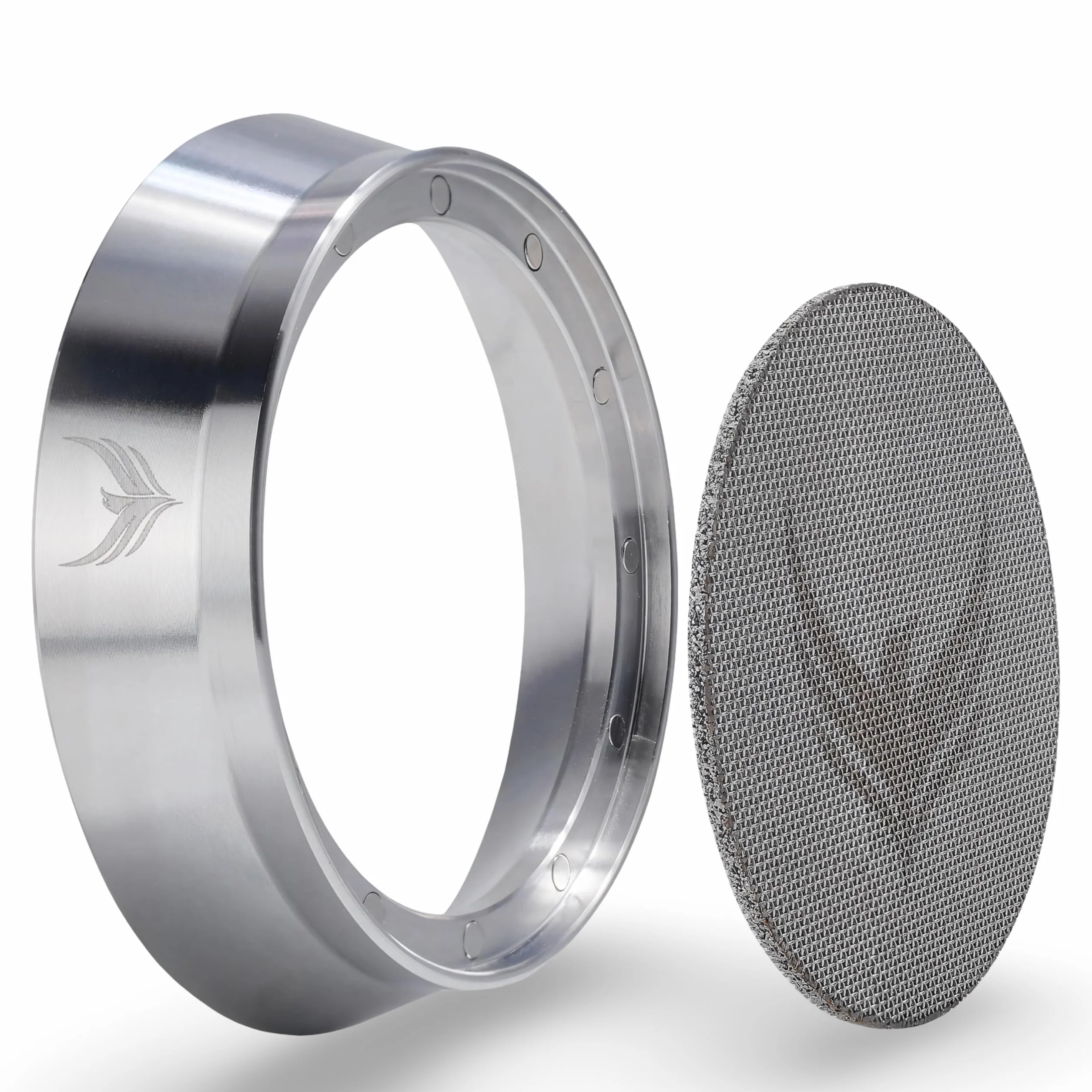 Zestaw 54 mm lejek dozujący do espresso i krążek, magnetyczny pierścień dozujący do kawy i filtr do portafiltrów, kompatybilny z koszem portafiltrowym Breville 54 mm, akcesoria do ekspresów do