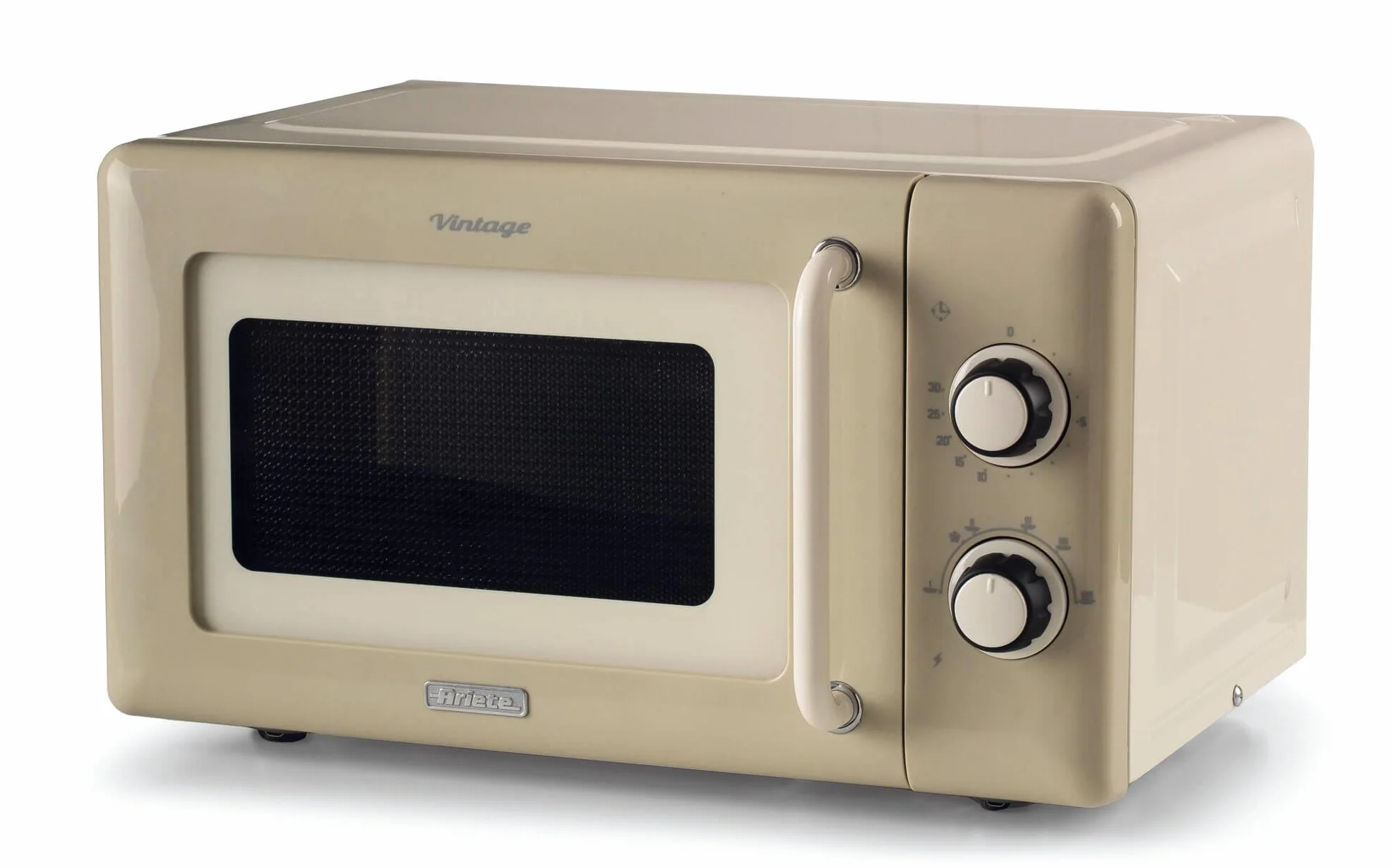 Ariete 3960 Kuchenka mikrofalowa Vintage, 800 W, pojemność 20 l, 3 funkcje, 6 poziomów gotowania, Timer, kolor beżowy