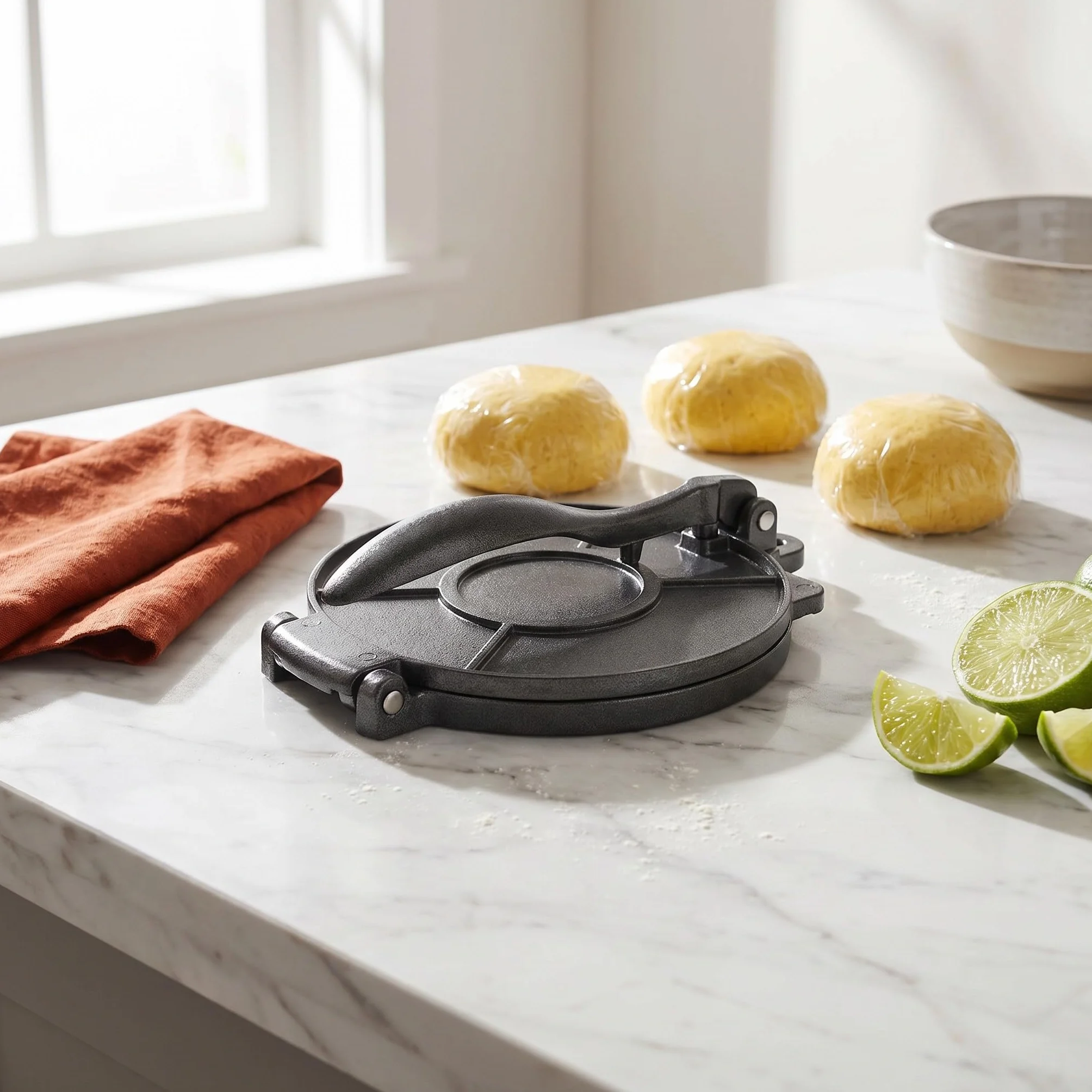 Zerodeko 2 szt. meksykańskiej prasy do tortilli - 7,87 cala aluminiowa prasa do ciasta roti do tortilli pszennych i kukurydzianych, do przygotowywania potraw na przyjęcia - zmywalna i wielokrotnego