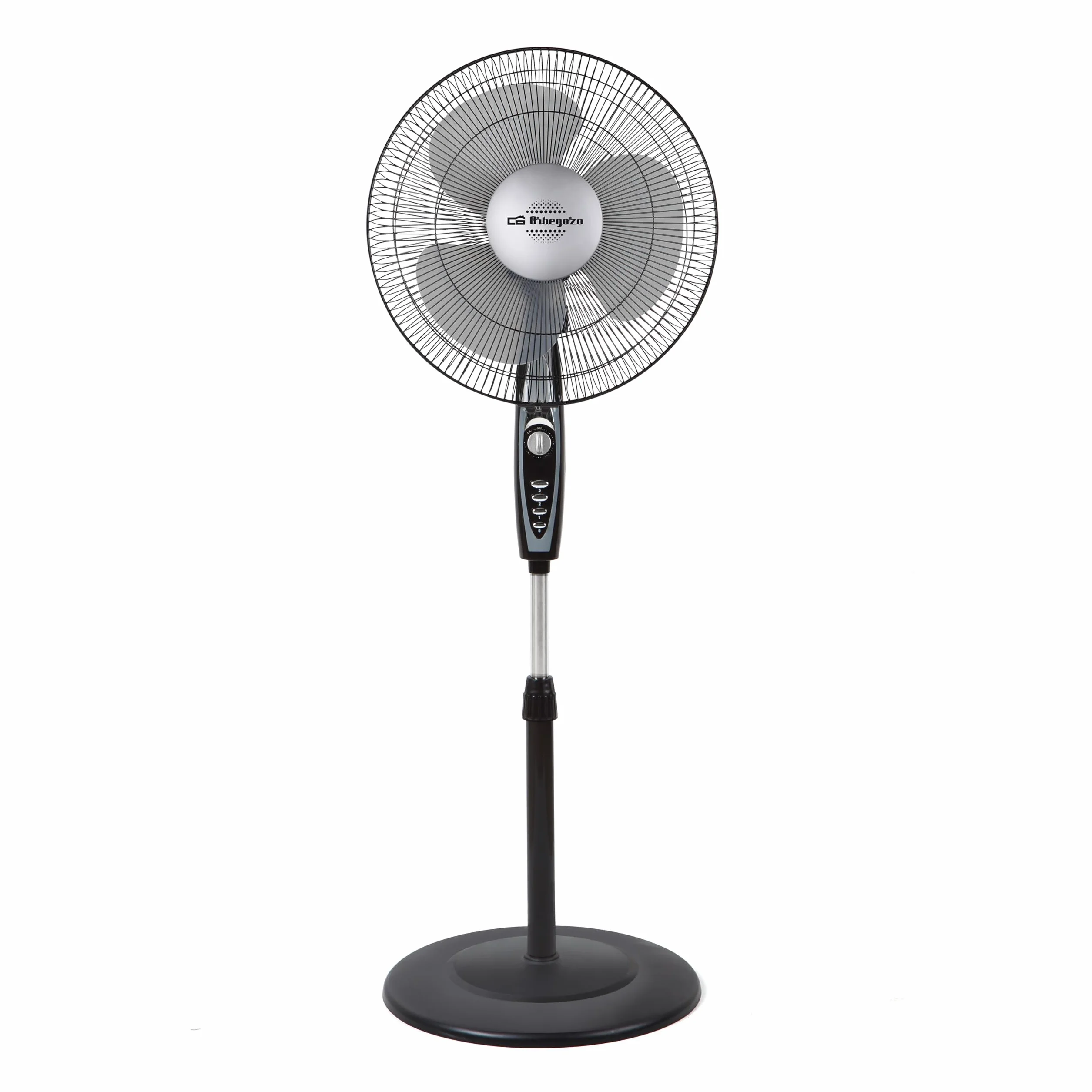 Orbegozo SF 3347 wentylator stojący, 3 poziomy prędkości, timer, 3 łopatki, z regulacją wysokości, 50 W, tworzywo sztuczne/metal