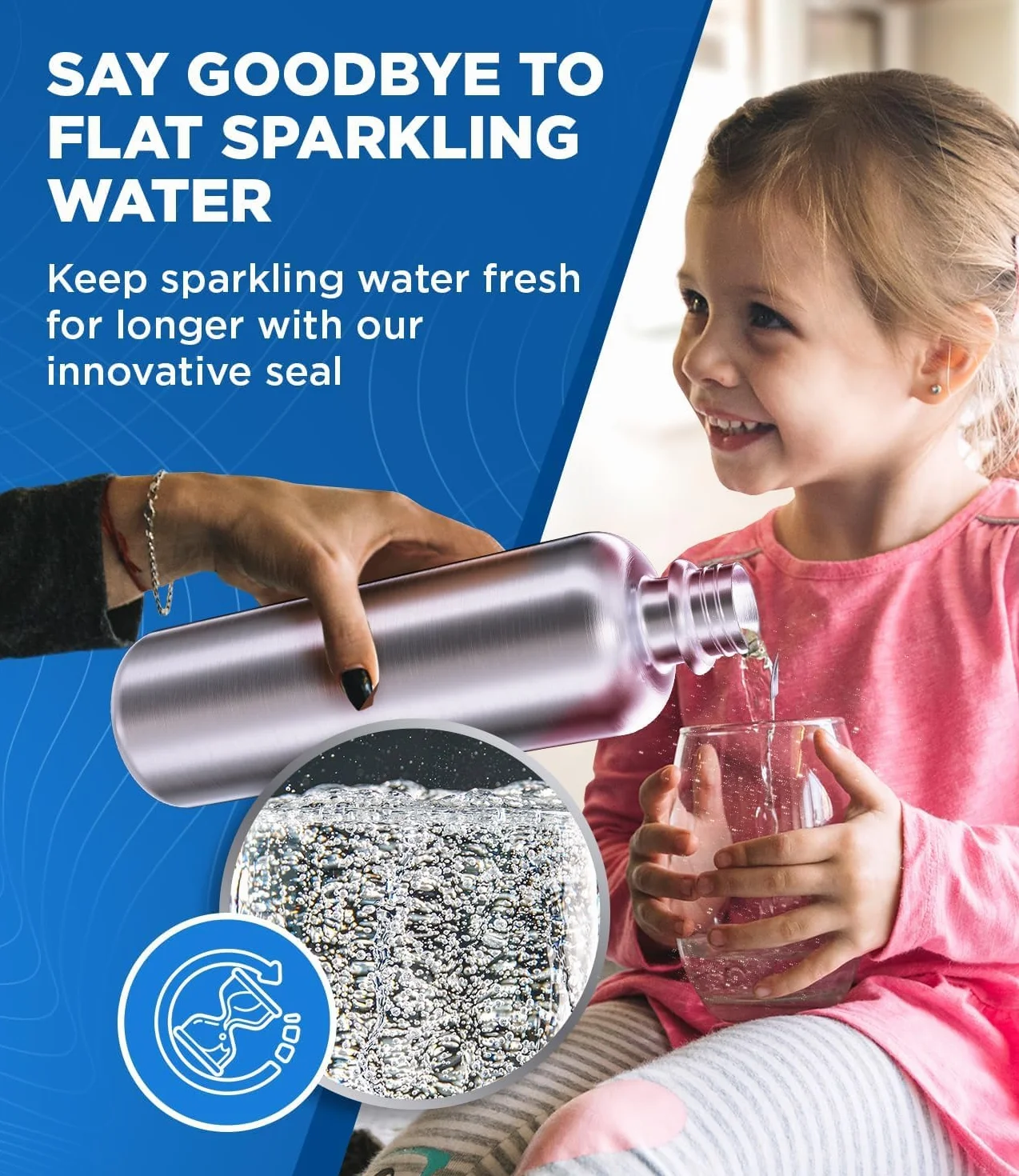 Butelka ze stali nierdzewnej 1000 ml kompatybilna z Sodastream Easy & Duo