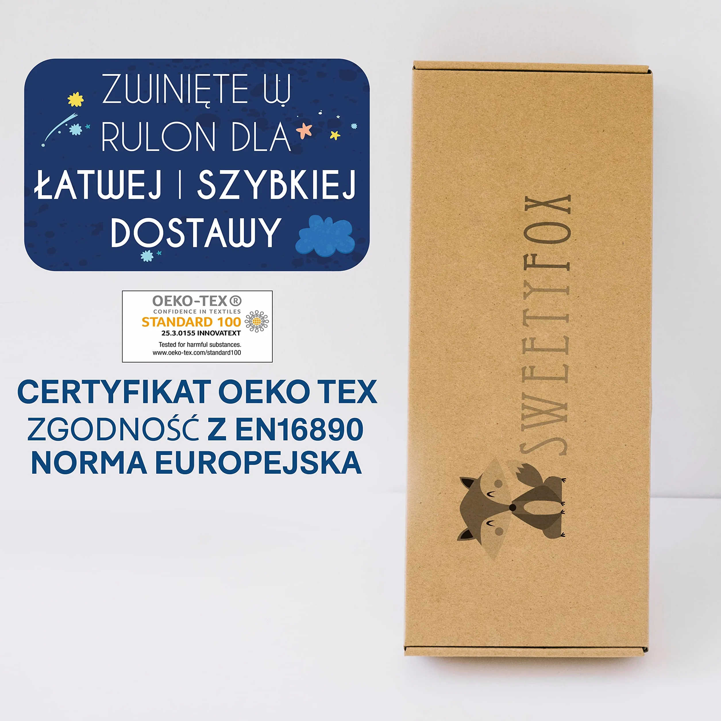 Materac Niemowlęcy 140 x 70 Made in Europa i OEKO TEX Sweety Fox – Materac 70x140 Dwustronny ze Stroną letnią i Zimową – Wysokość 11 cm i Gęstość 25 kg/m3