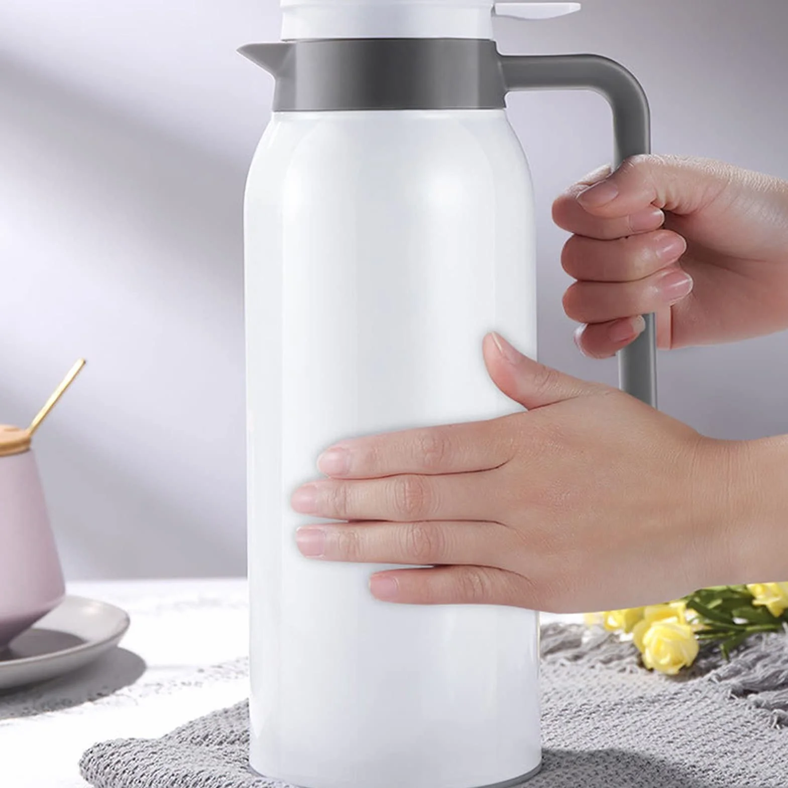 Termiczna karafka pojemnik izolacyjny 1500 ml stal nierdzewna termiczne karafki do kawy podwójna ścianka izolowany próżniowy termos do kawy herbata butelka na wodę termiczna karafka na kawę (kolor: niebieski)