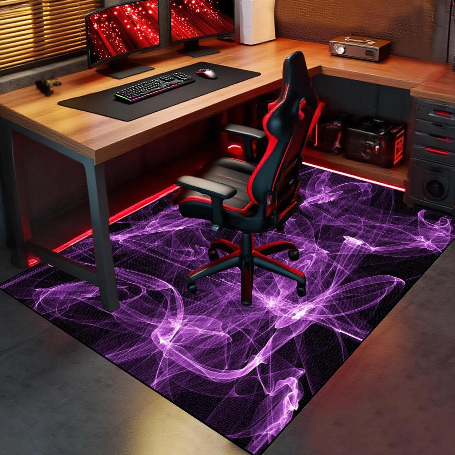 Gaming Dywan Krzesło 150 x 180 cm Mata na krzesło komputerowe, mata na krzesło biurowe, dywan do gier, podłoga, mata na krzesło inwalidzkie, mata wielofunkcyjna mata ochronna