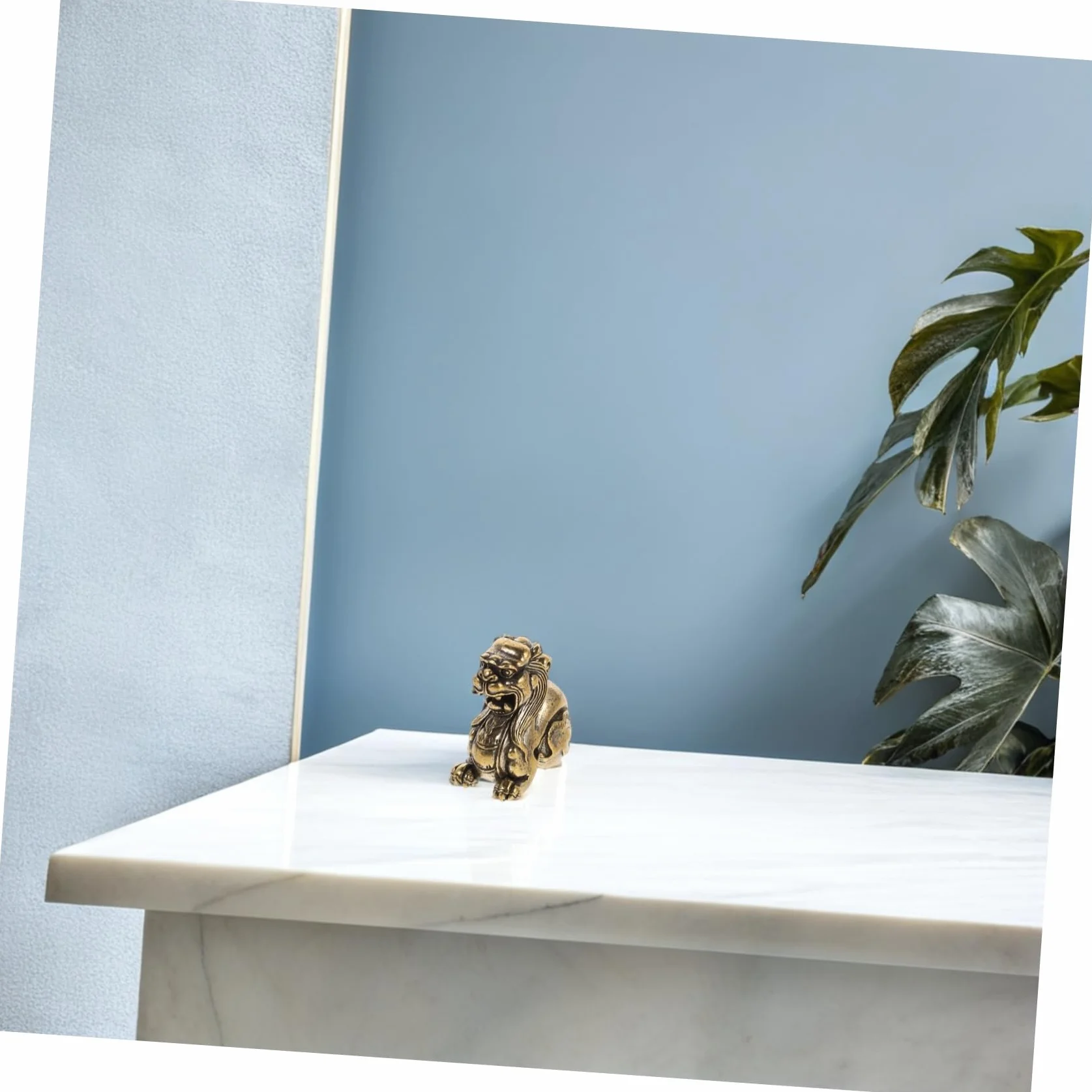 Generic Mosiężne ozdoby Pixiu Feng Shui dekoracja biurka bogactwo dobrobyt figurka zwierzątko na stół biurowy w domu ozdoby dla zwierząt