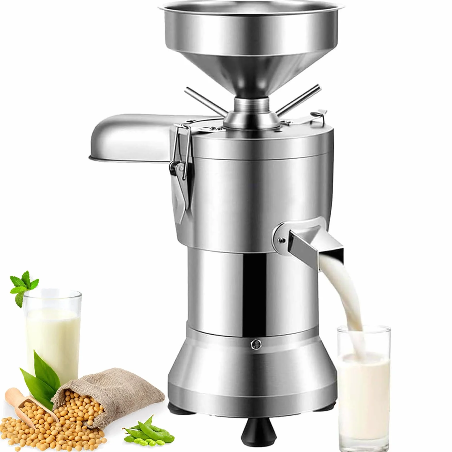 Komercyjna Maszyna do Mleka Sojowego 1100W, Wysoka Wydajność 25kg/H, Stalowy Młyn Mokry ze Sitem 100-Mesh i Automatycznym Oddzielaniem Pulpy, Łatwa w Czyszczeniu do Domu & Restauracji