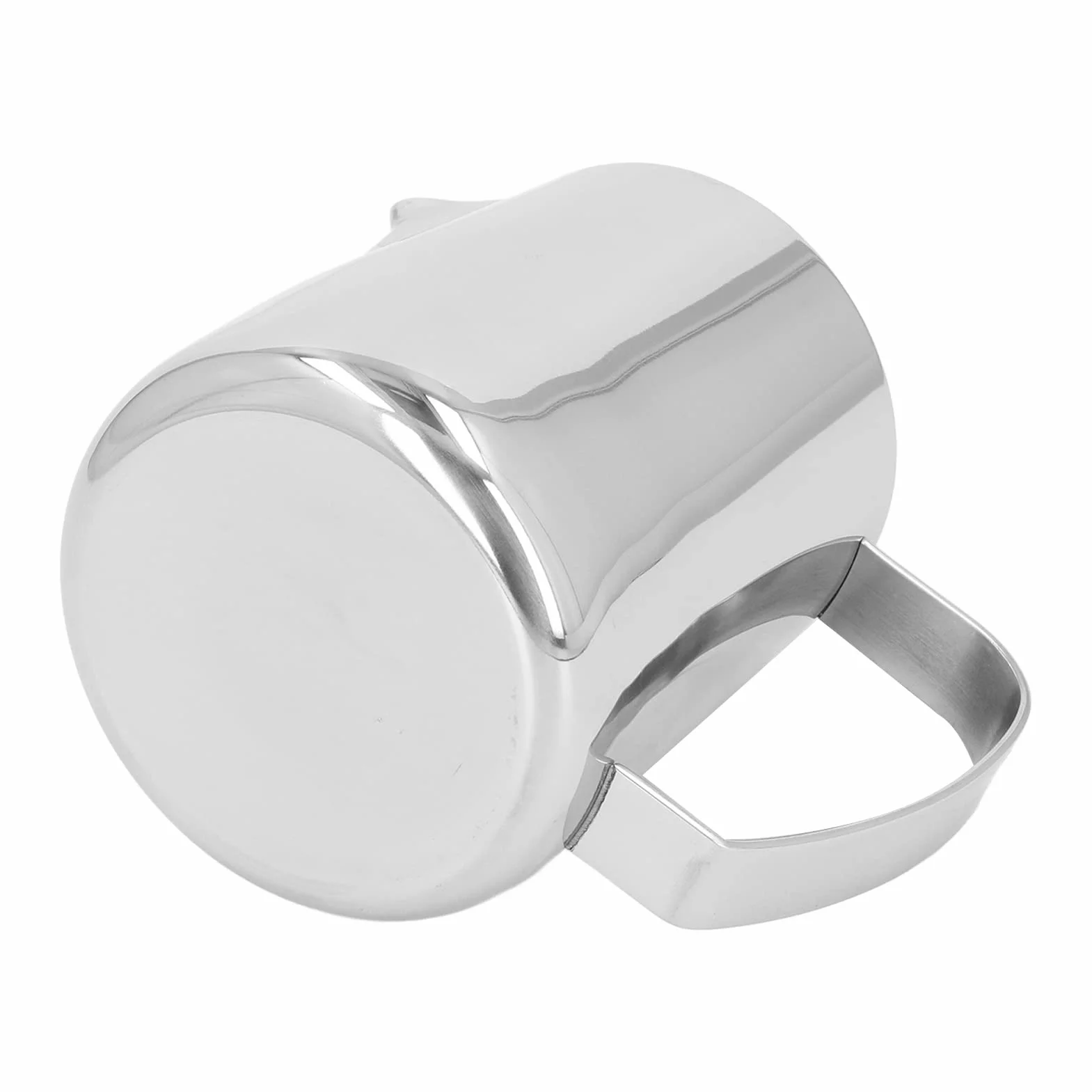 Dzbanek do mleka, 450 ml, stal nierdzewna 304, spieniacz do mleka, dzbanek do kawy, dzbanek do cappuccino, spieniacz do mleka, narzędzie barista, do domu, kawiarni, biura, srebrny
