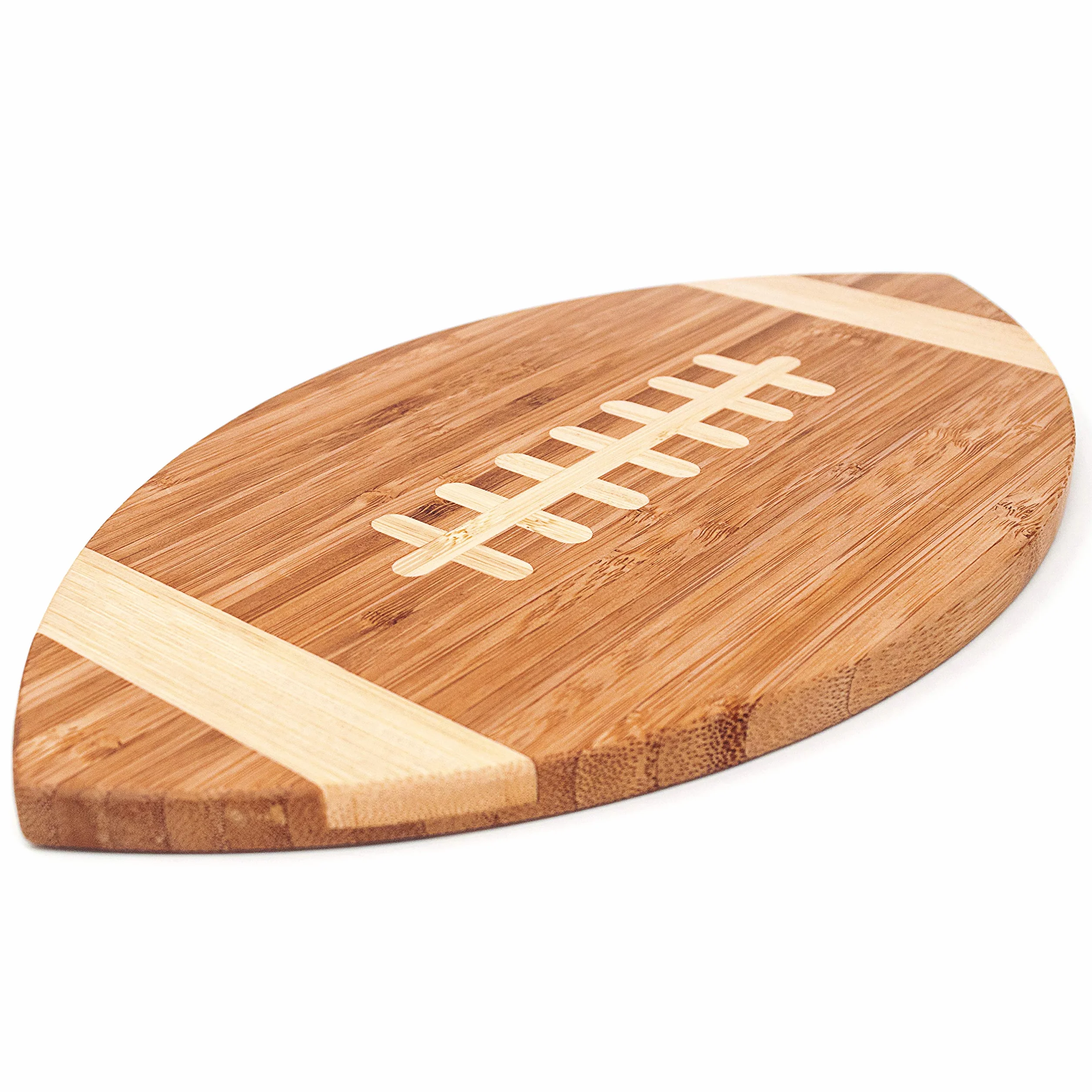 40YARDS American Football Brettchen aus Bambus-Holz für Frühstück, Abendbrot oder als Schneidebrett (30 x 17 cm)