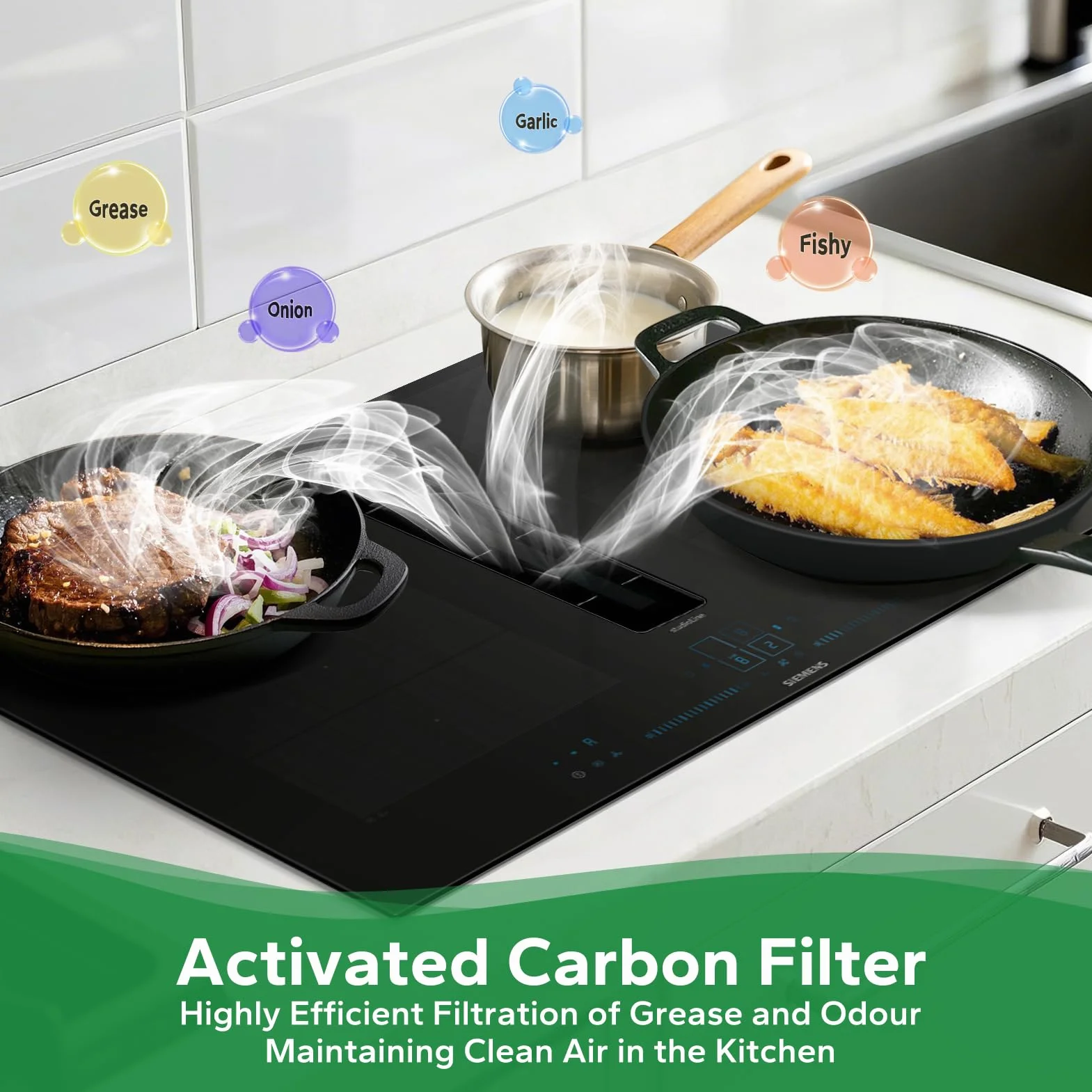 4 filtrów z węglem aktywnym do okapu kuchennego HZ9VRCR0 17004796/ Bosch HEZ9VRCR0 17004805/ Neff Z821VR0 17004806/ Gaggenau CA282111/Constructa CZ9VRCR0, Filtr wymienny