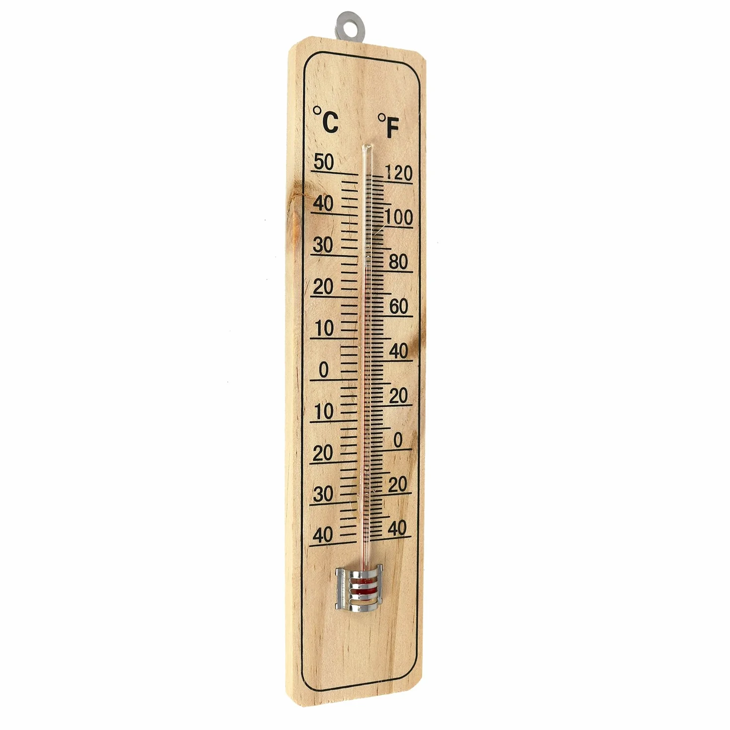 COM-FOUR® 4x Termometr - drewniany termometr do wnetrz - miernik temperatury ze skala w stopniach Celsjusza i Fahrenheita (04 sztuk - 21,9x4,8x0,6cm)