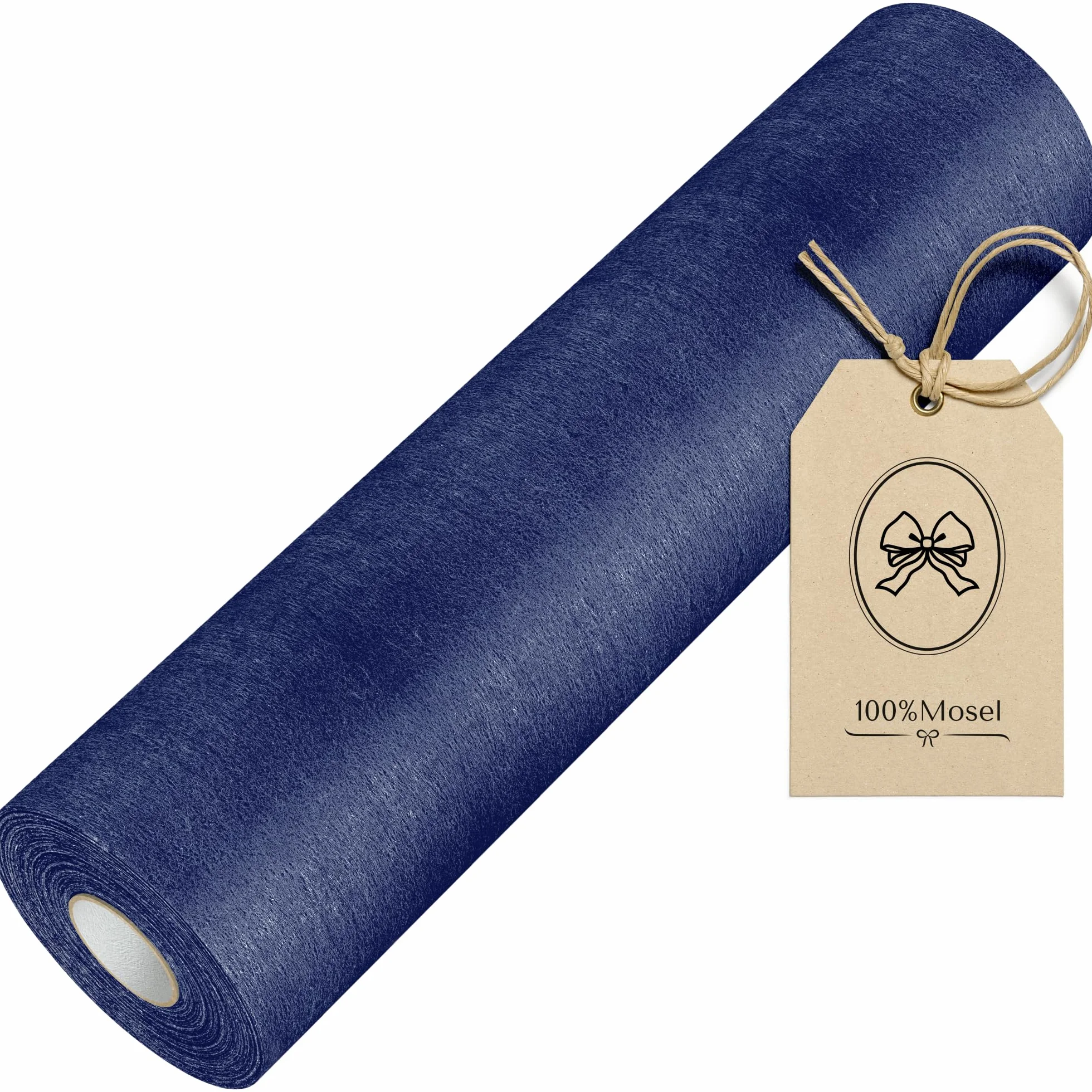100%Mosel Bieżnik włókninowy, w kolorze nocnego granatu (30 cm x 25 m) | Elegancka dekoracja stołu na sylwestra & świąteczne dekoracje zimowe – w rolce, do przycięcia na wymiar