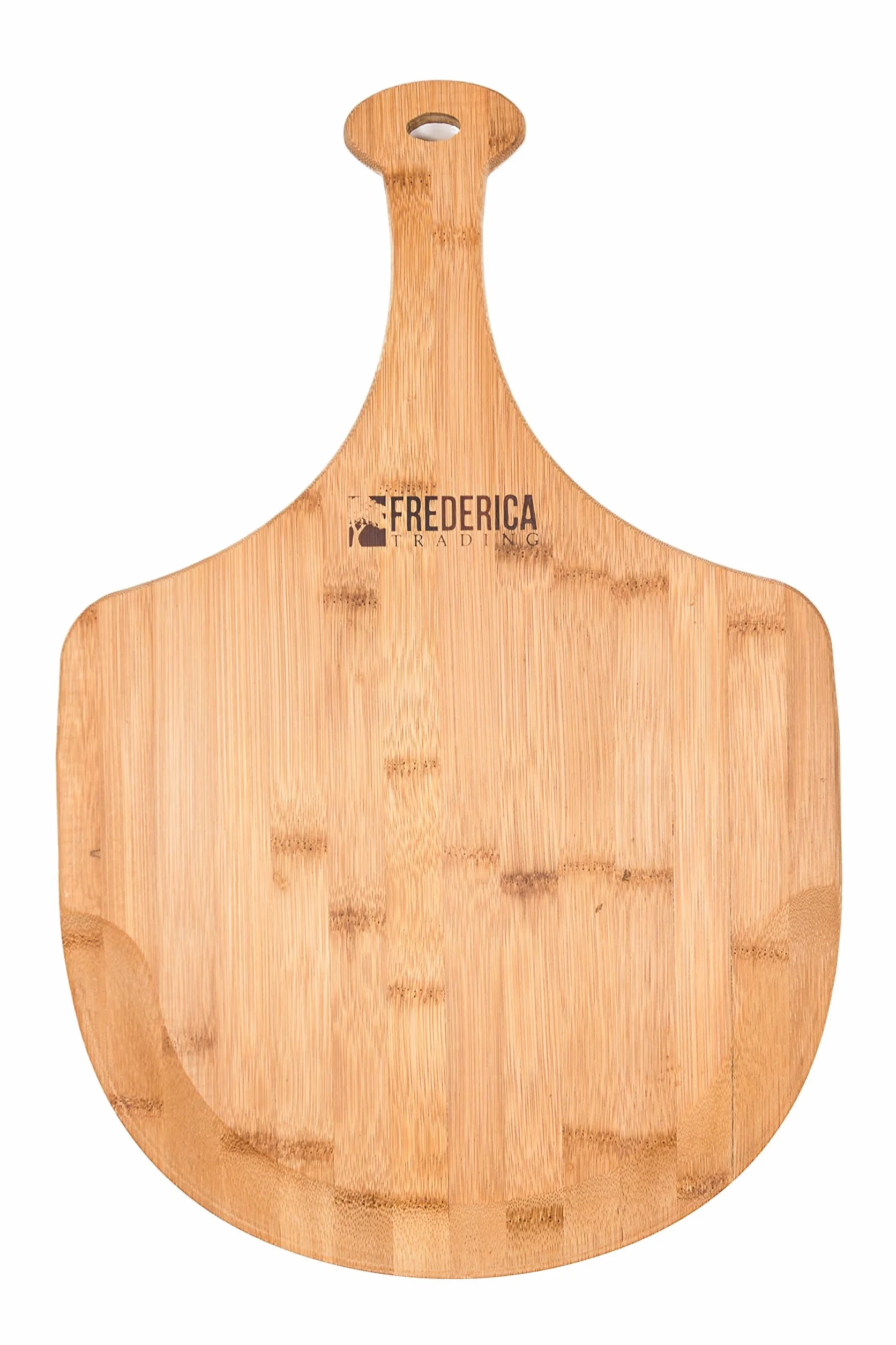 Bambusowa drewniana łopatka do pizzy – najwyższej jakości, organiczna bambusowa szpatułka do pizzy i deska do krojenia z uchwytem [do pizzy, pieczenia chleba, tacki do serwowania owoców i sera]