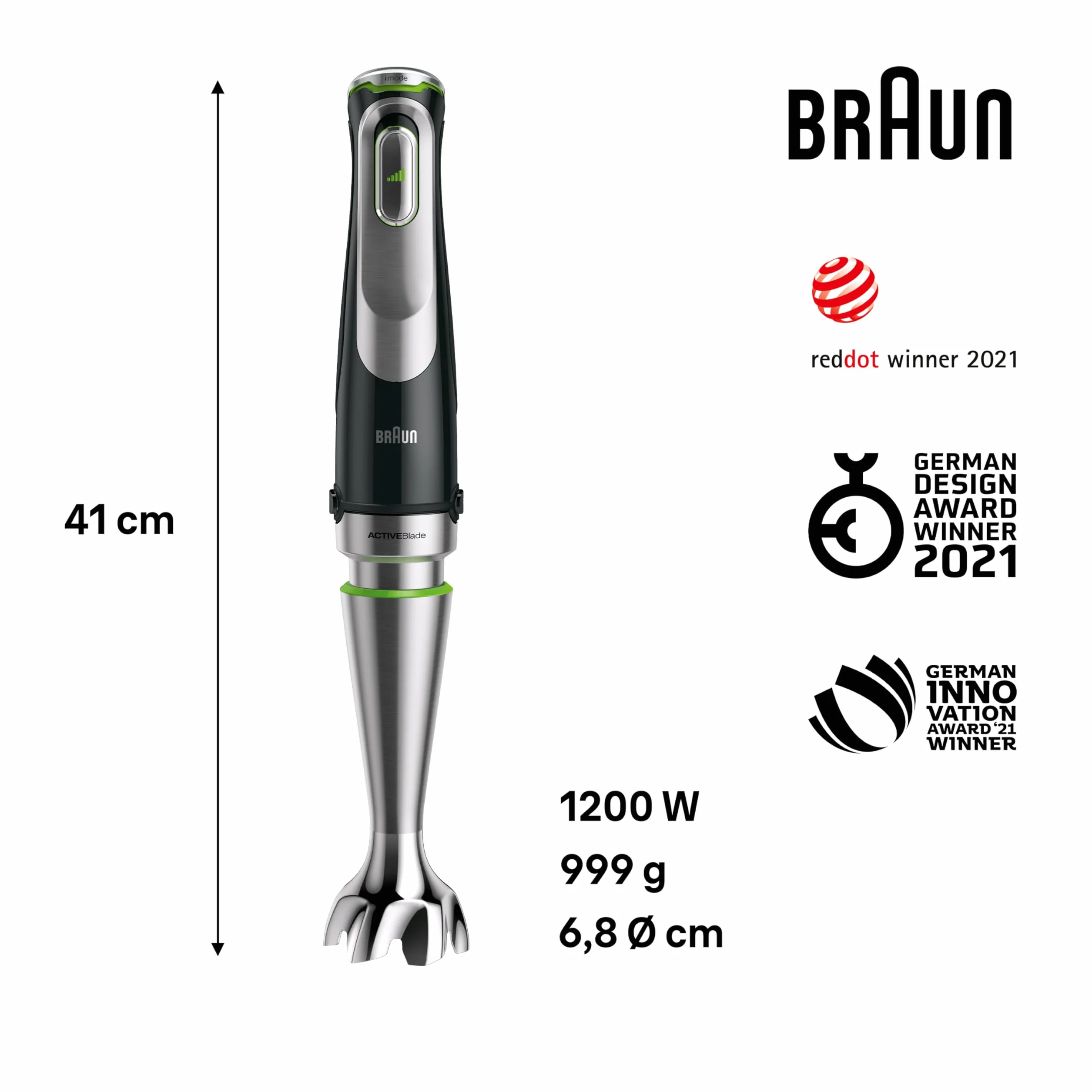 Braun Multiquick 9 Blender Ręczny, Czarny/Srebrny, 1 l