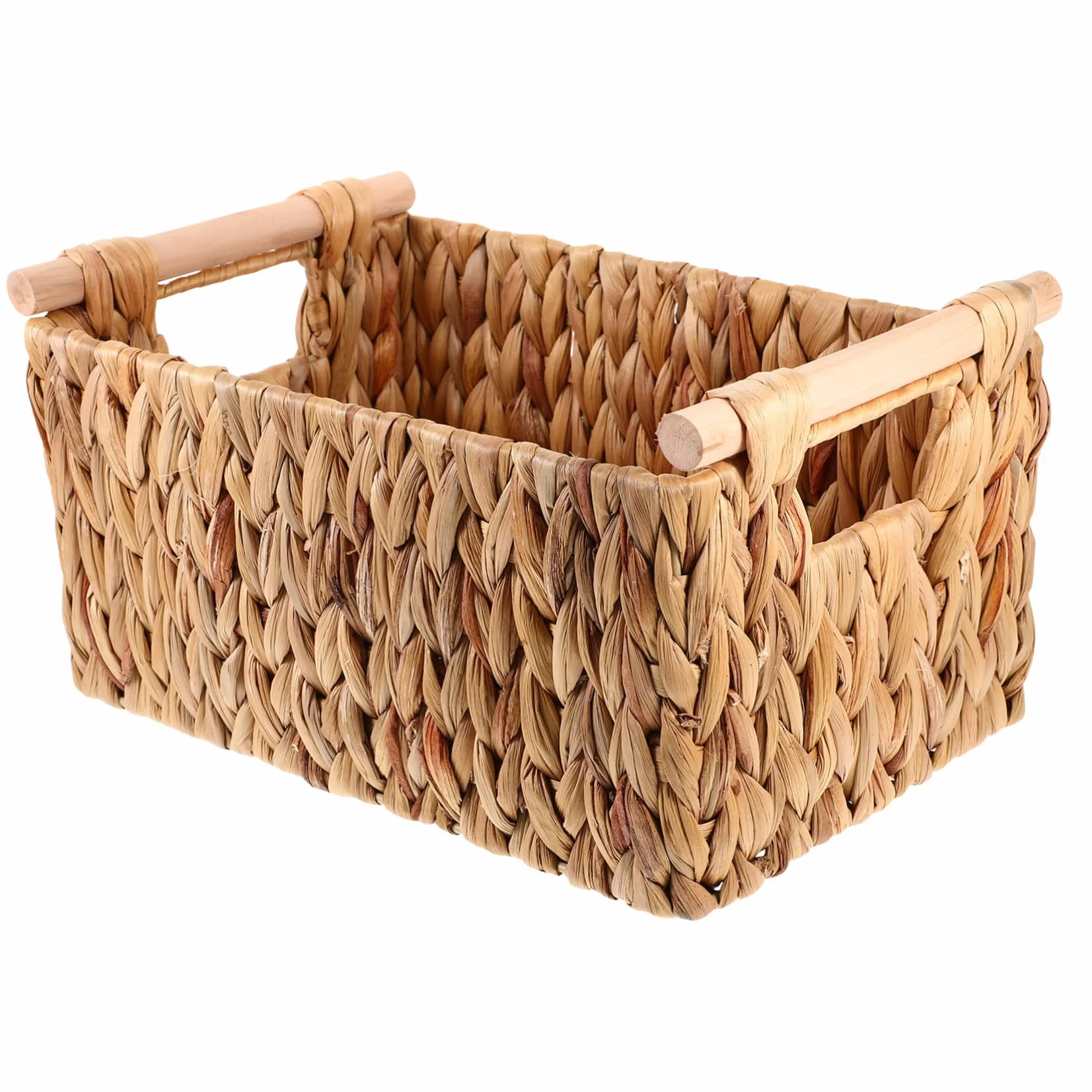 CHILDWEET Koszyk Wykonany z Trawy Wodnej Naturalny Koszyk Woven Do Przechowywania Dekoracyjny Organizer Do Zabawek i Biura