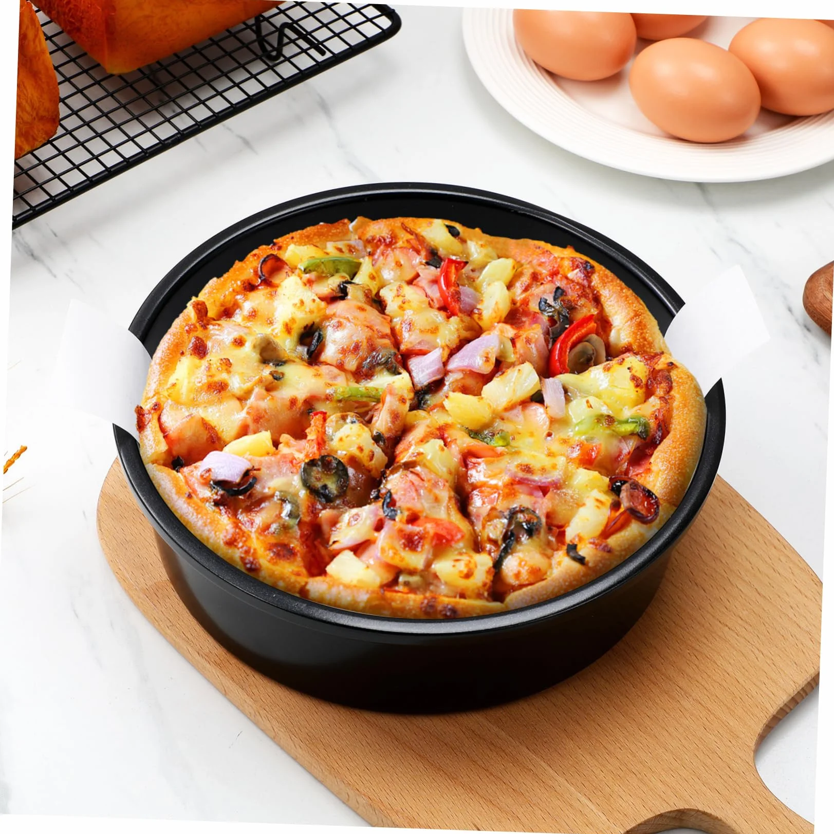 3kawałki Okrągłych Form Do Ciasta Nonstick z Papierem Parchment Głębokie Pojemniki Do Piekarnika Dla Domowych Piekarzy i Cukierników Wypieków i Deserów
