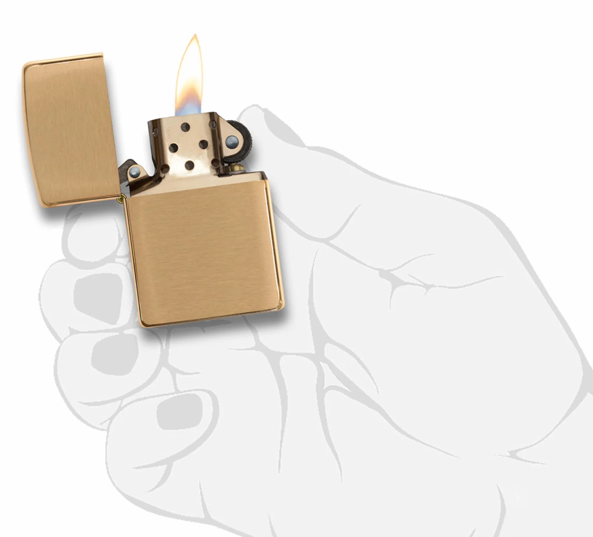 Zippo Zapalniczka Sztormowa Szczotkowany Mosiądz Wielokrotnego Użytku Płomień Odporny na Wiatr
