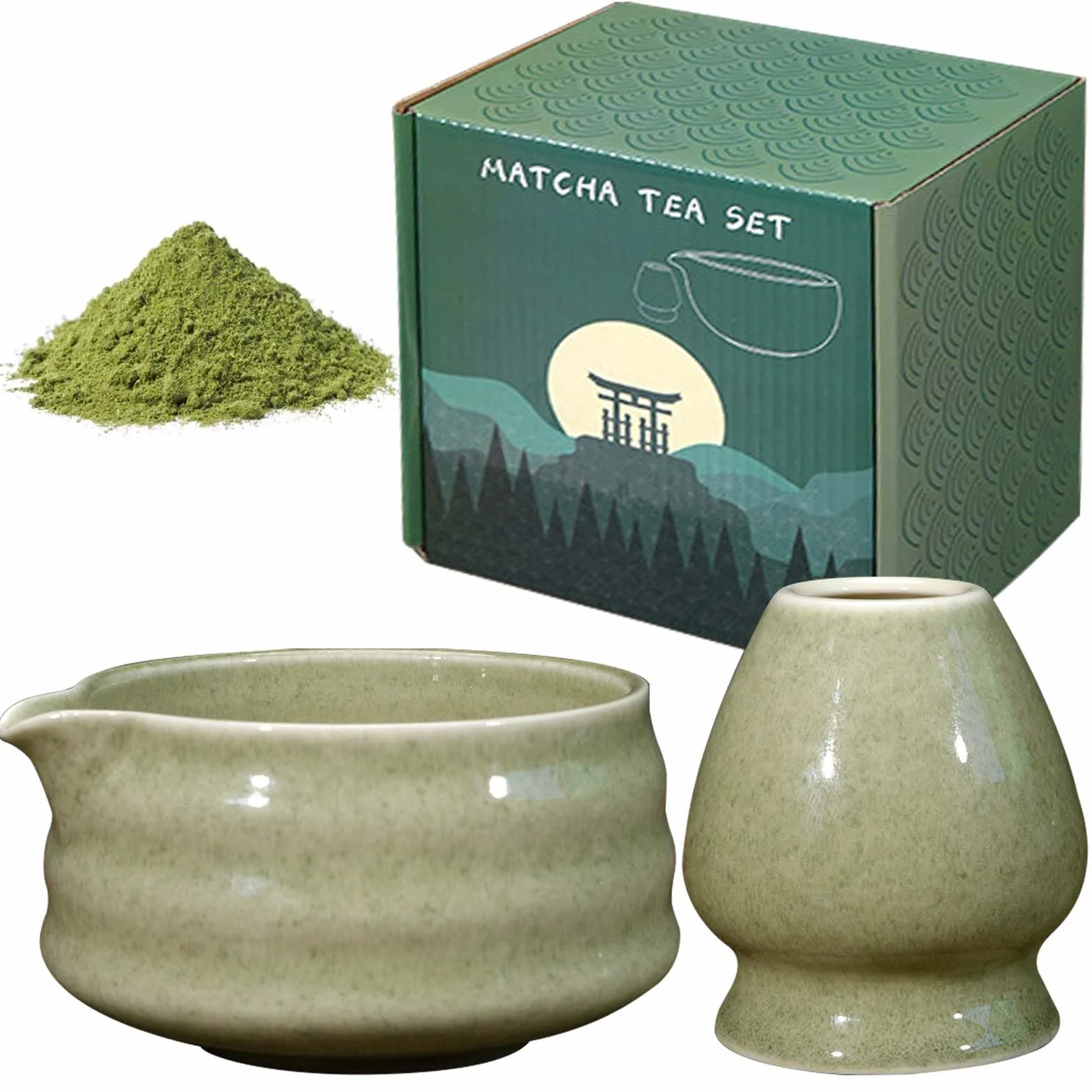 GOMETY Zestaw 2 ceramicznych miseczek do matchy - tradycyjne miski na herbatę na ceremonię parzenia herbaty (matcha)