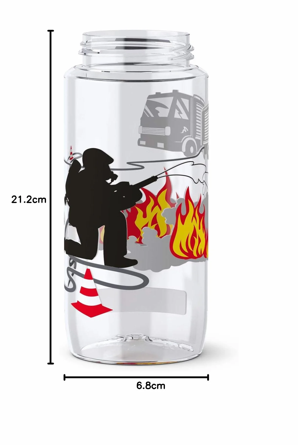 Emsa 518305 Drink2Go Tritan butelka na napoje, 0,5 litra, zamknięcie dla dzieci, 100% szczelności, szczelna, nadaje się do mycia w zmywarce, nie zawiera BPA, Fireman