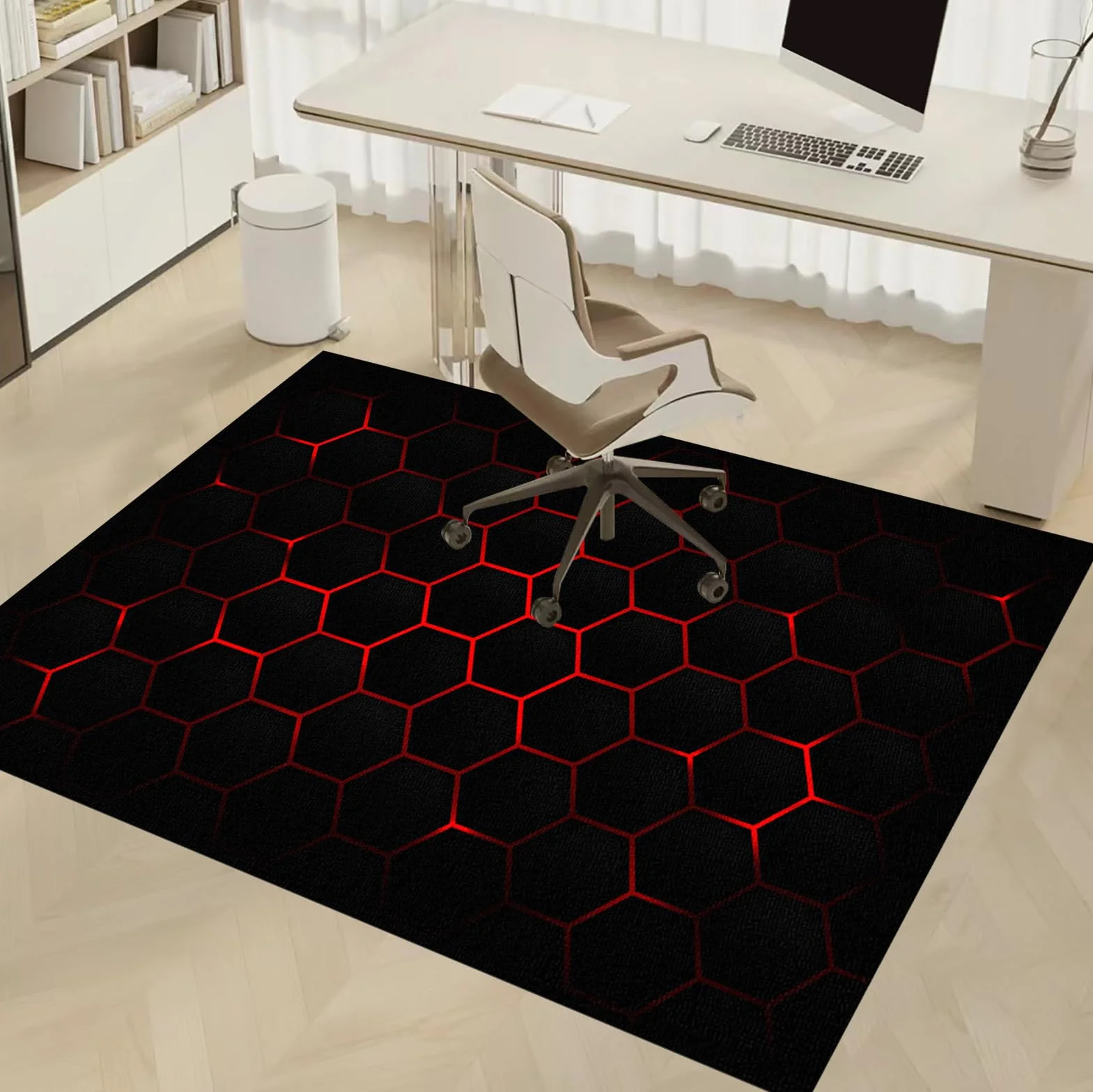 Dywan Krzesło Gamingowe, Ochraniacz Podłogi Wózki Inwalidzkie Biuro, Mata Ochronna Na Podłogi, Antypoślizgowa Mata Do Komputera Do Gier Podłogowych 160 x 170 cm