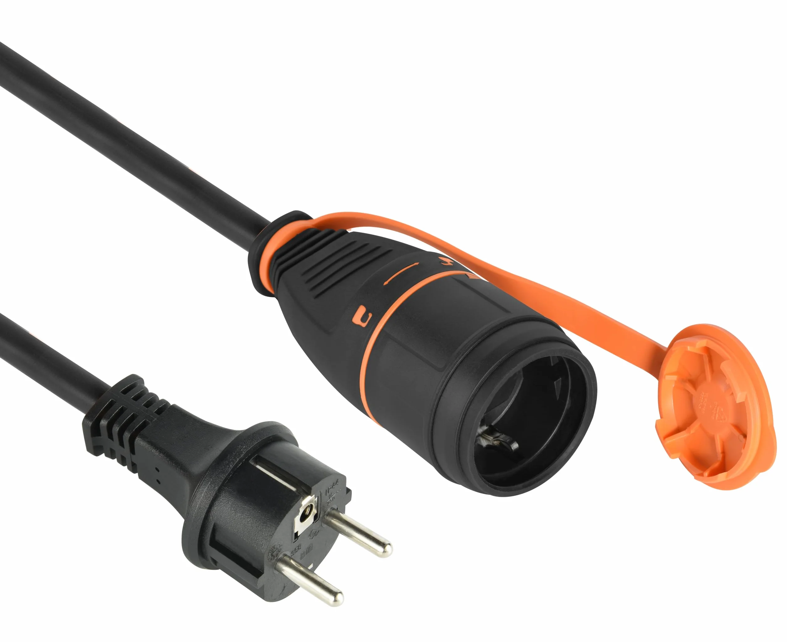 Electraline 01745 Przedłużacz spiralny 5M 3G1.5 z gniazdem Electralock, system blokujący zasilania, ponieważ przypadkowo odłączony jest podłączony do urządzenia, specjalny kabel H07BQ-F, IP44
