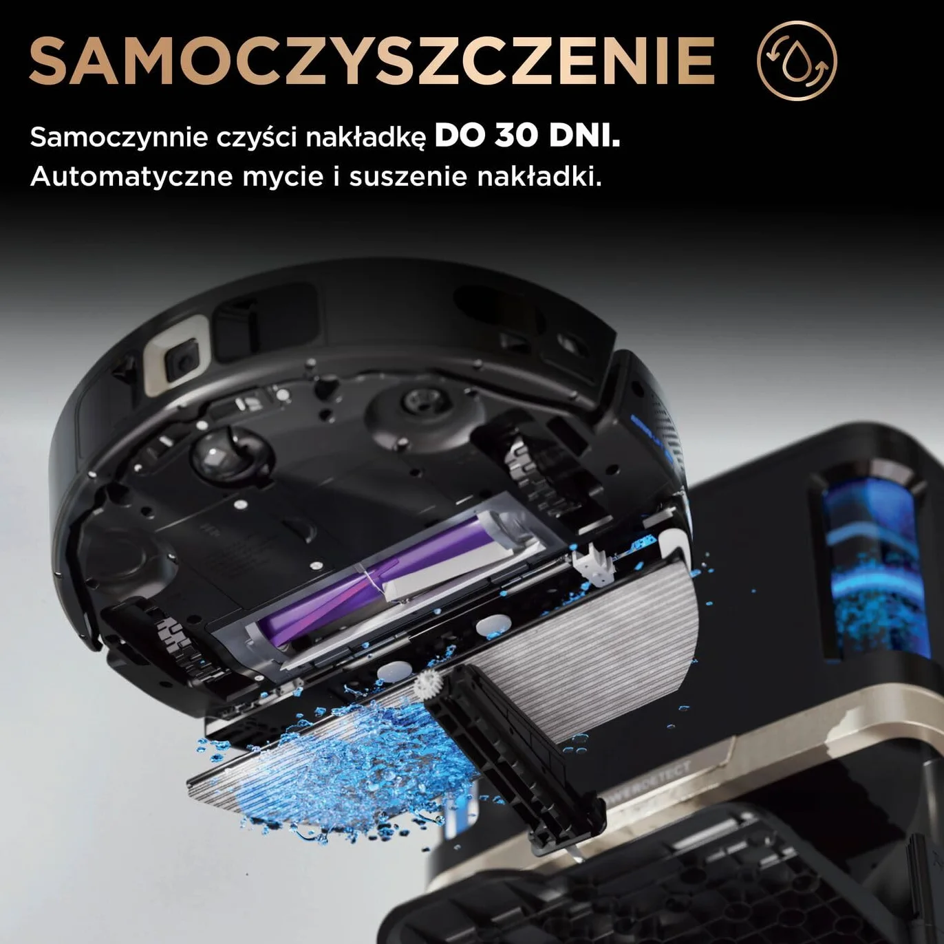 Shark PowerDetect Robot odkurzająco-mopujący 2 w 1 NeverTouch Pro RV2800ZEEU czarny