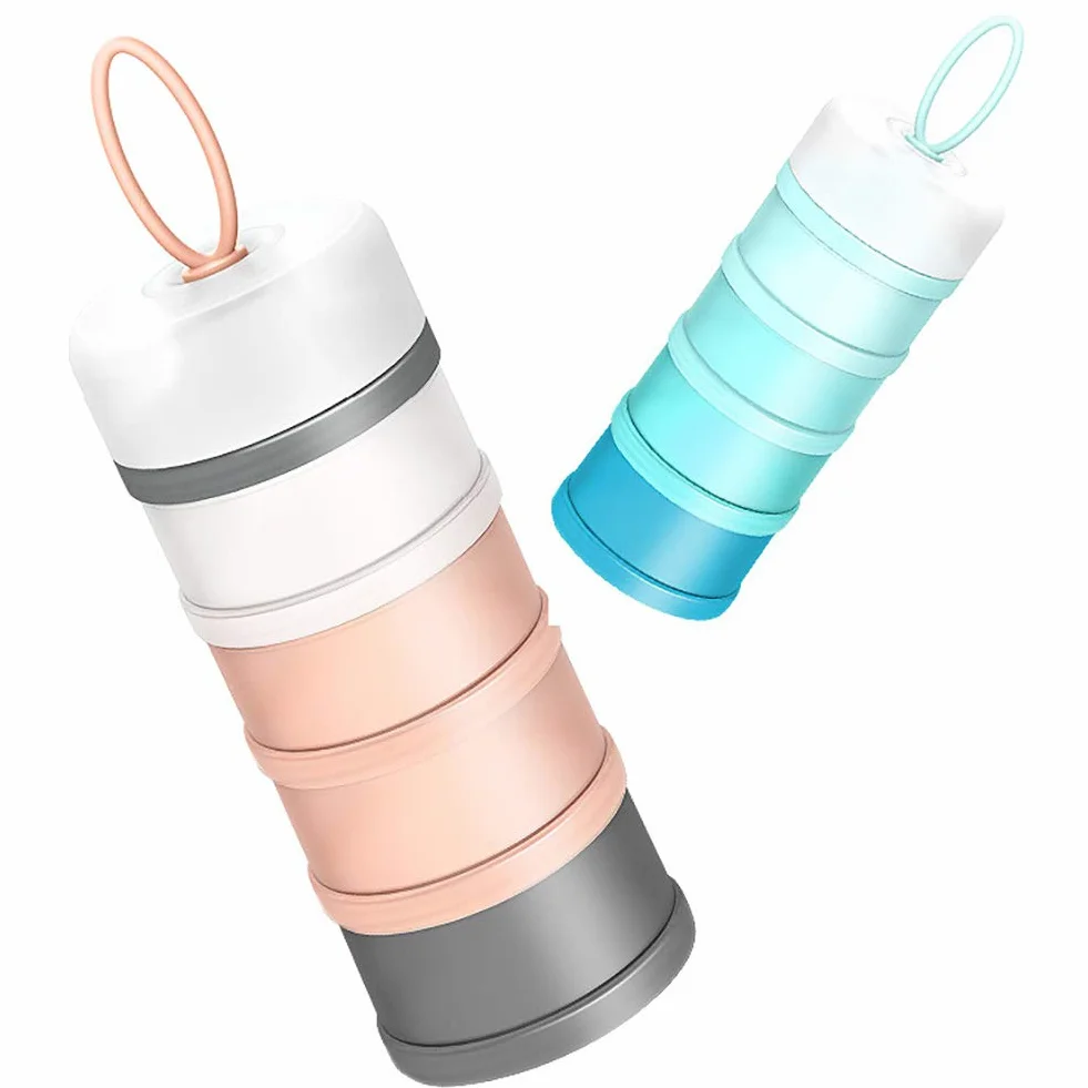 Queta Dozownik mleka w proszku dla niemowląt, 480 ml, Twist-Lock, można układać w stos, w podróży, bez BPA, pojemnik do przechowywania przekąsek, ziarna, żywności, owoców, przekąsek, 2 szt