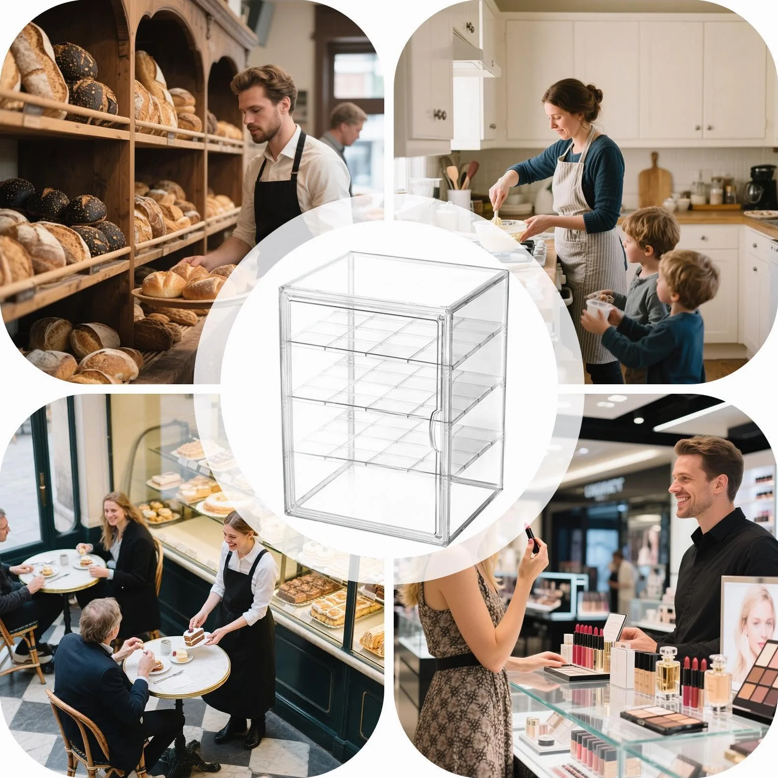 Gablota na pieczywo Duży Przezroczysty Pojemnik Ekspozycyjny Z Akrylu | Pojemnik Na Pieczywo do przechowywania w domu spiżarni lodówce żywności kanapek tostów bajgli bananów masła bochenków
