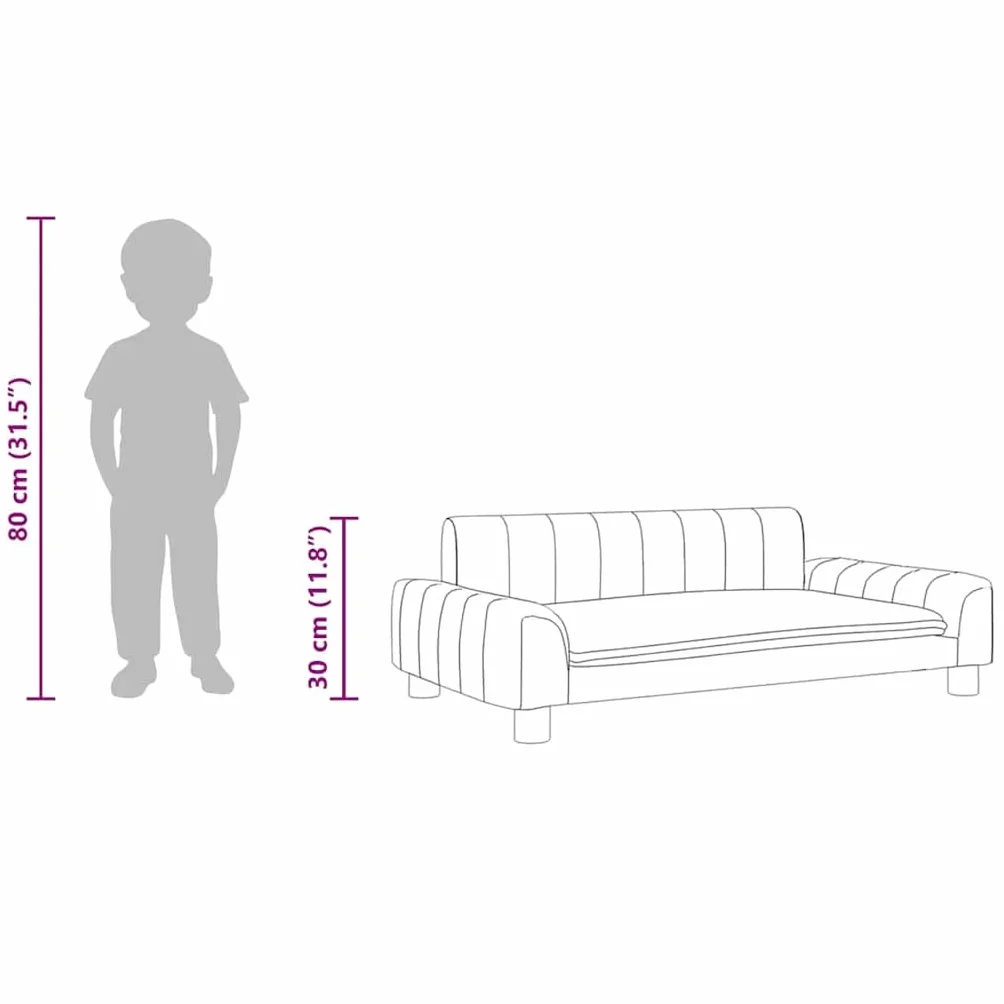 vidaXL Sofa dla dzieci, kremowa, 90x53x30 cm, obita tkaniną