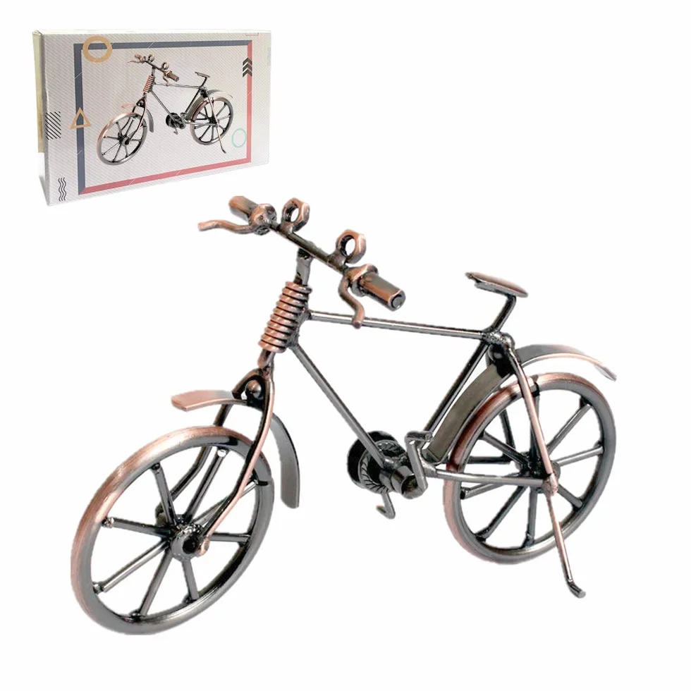 Żelazna dekoracja roweru vintage metalowa rzeźba kolekcjonerska prezent