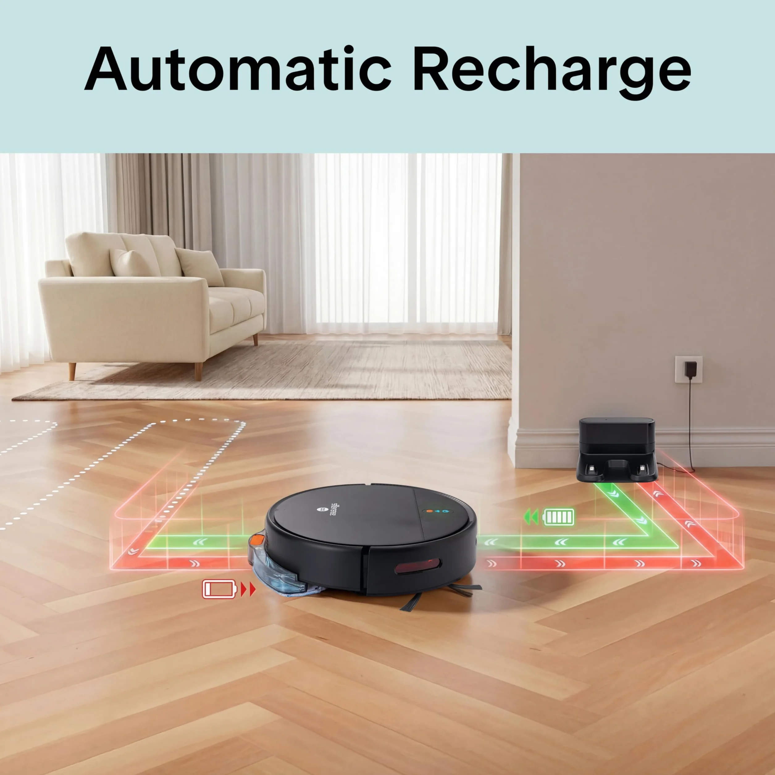Combo Robot Odkurzacz i Mop Inteligentny, Sterowanie przez Aplikację, 3 Tryby Czyszczenia, Czujniki Antyupadkowe, Czyszczenie na Wielu Powierzchniach, Automatyczne Ładowanie, Ssanie 700Pa, Idealny