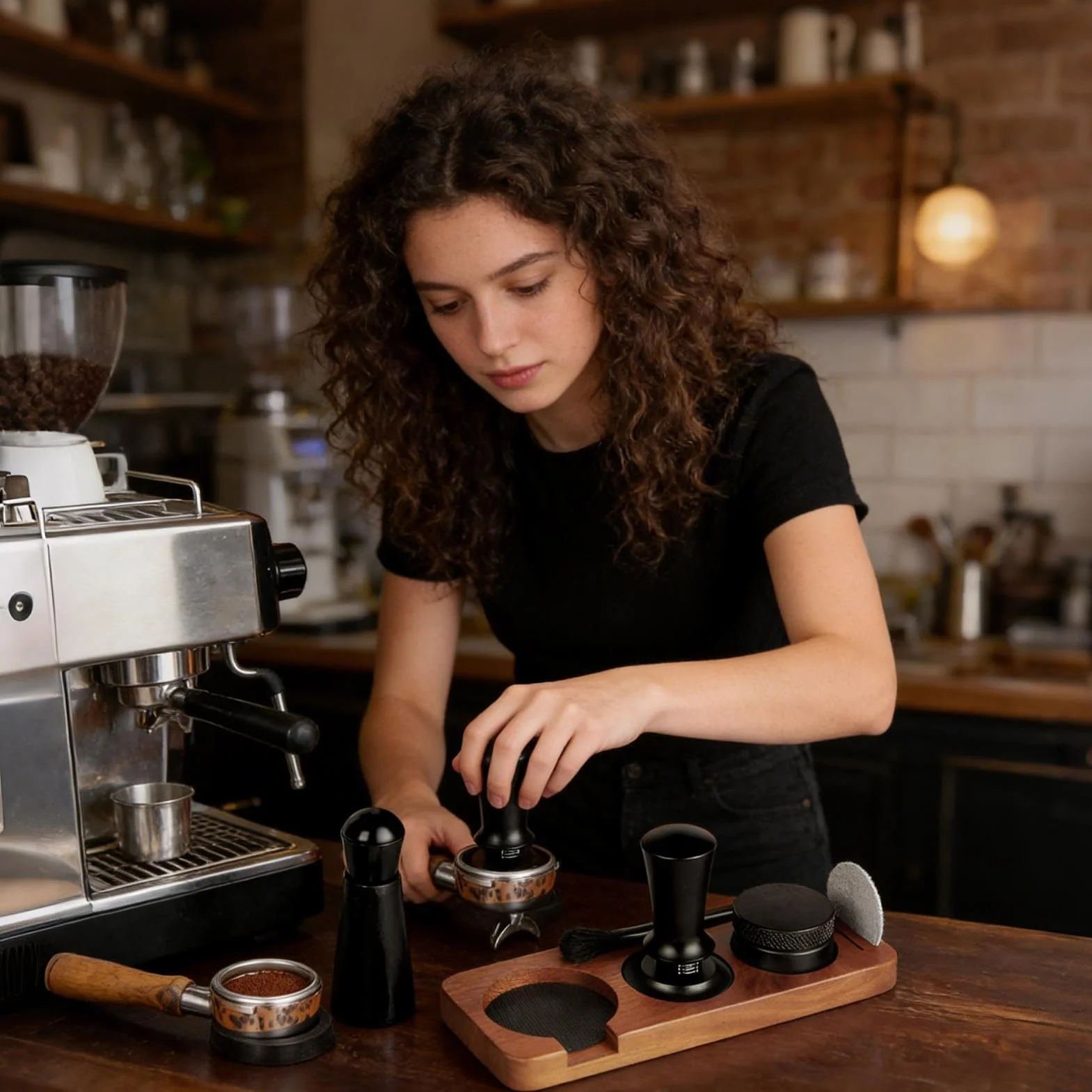 Ubijak do kawy 58mm Akcesoria do ubijania kawy | Ubijak do espresso dla początkujących Do użytku na blacie, do zastosowań komercyjnych, w podróży, do domu, w kawiarni, w