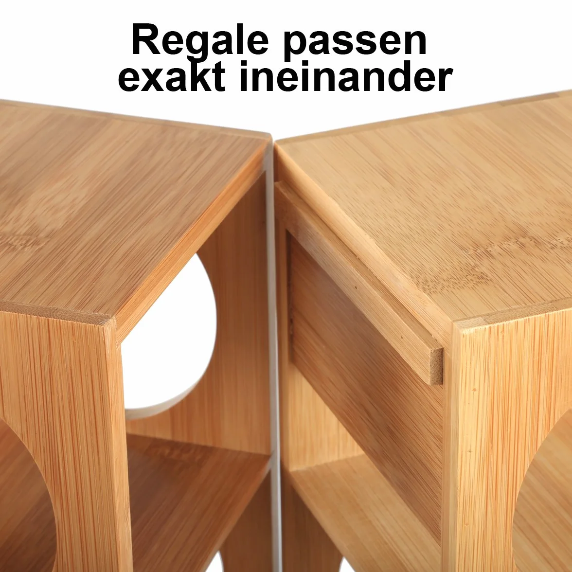 Gräfenstayn Regał na wino Cube – układany w stos, z drewna bambusowego, do 5 butelek, montaż na ścianie, rozszerzalny, wymiary 13,5 x 12 x 53 cm