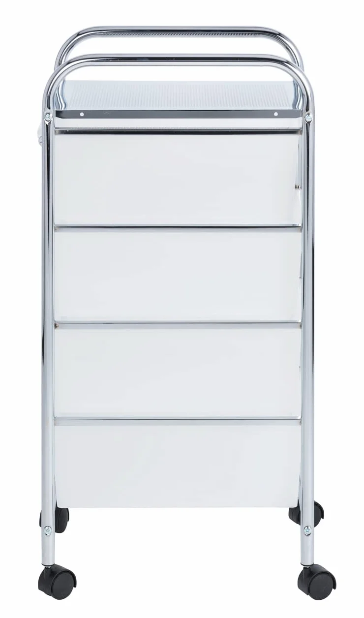 WENKO Wózek Messina z 4 szufladami łazienkowy stal 33 x 80,5 x 39 cm biały