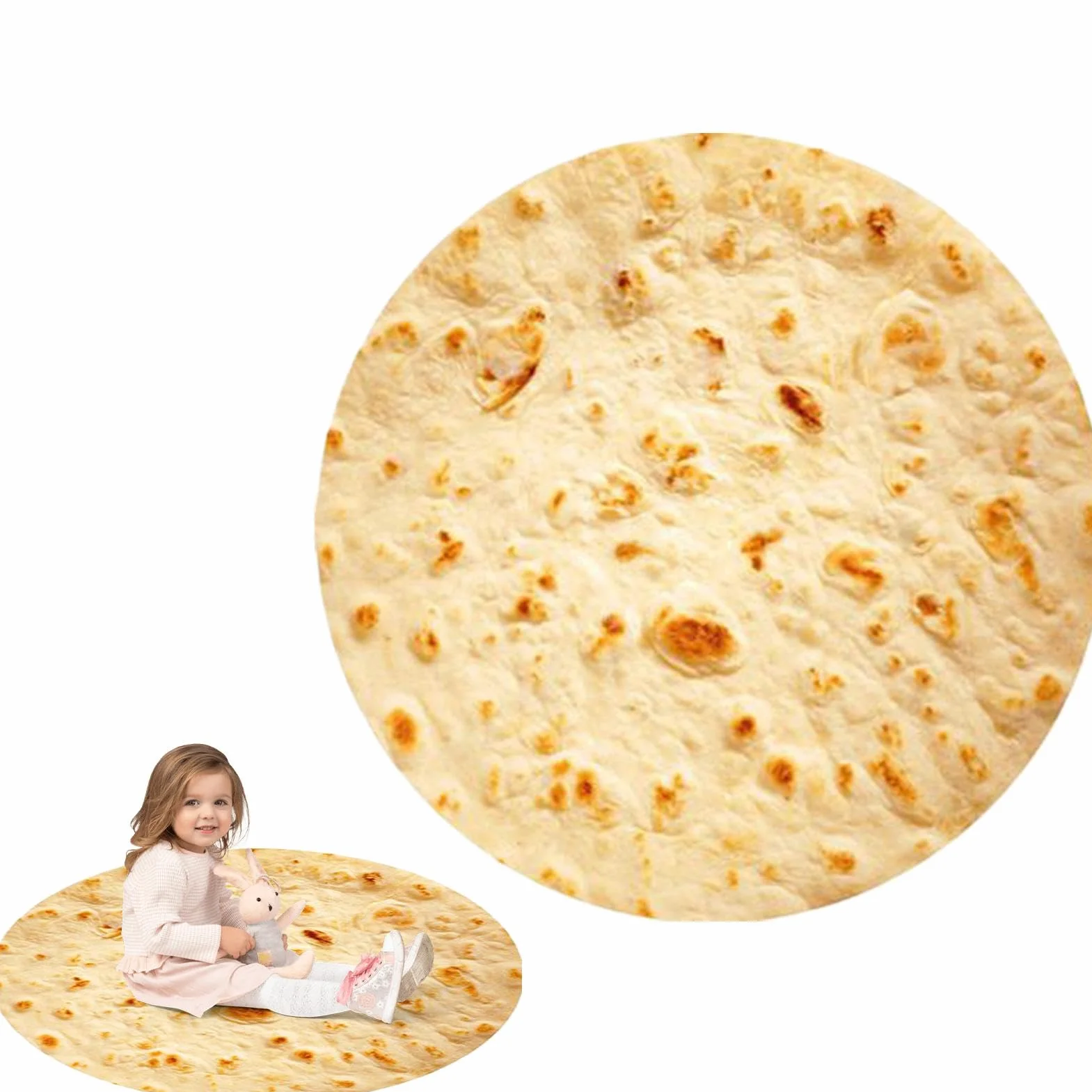 Koc do rzucania i owijania, miękki aksamitny koc Taco, duży okrągły burrito owijany dla dorosłych i dzieci, realistyczny tortilla taco