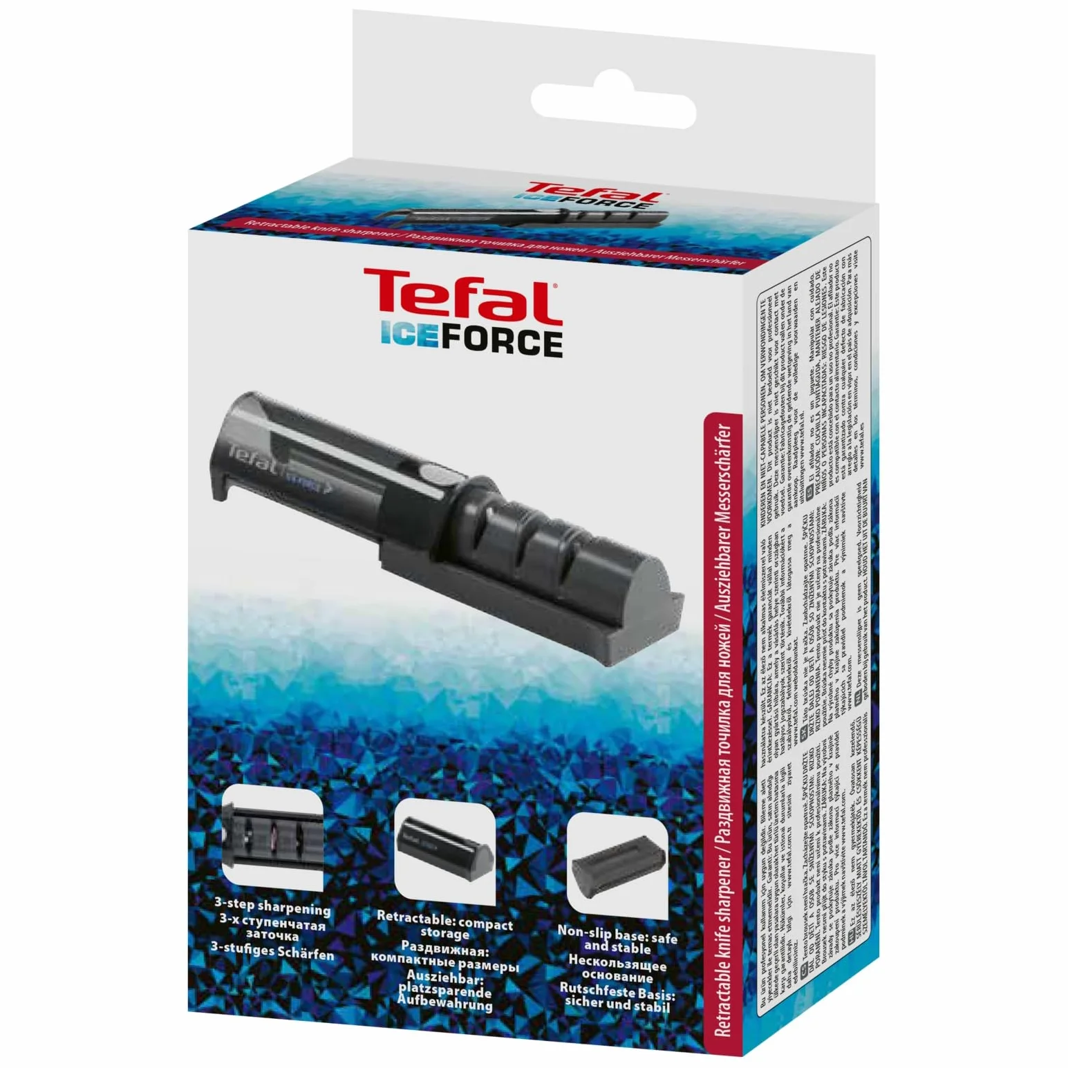 Tefal Ice Force Ostrzałka do Noży, Czarny, 12.5 x 5.9 x 4.7 cm