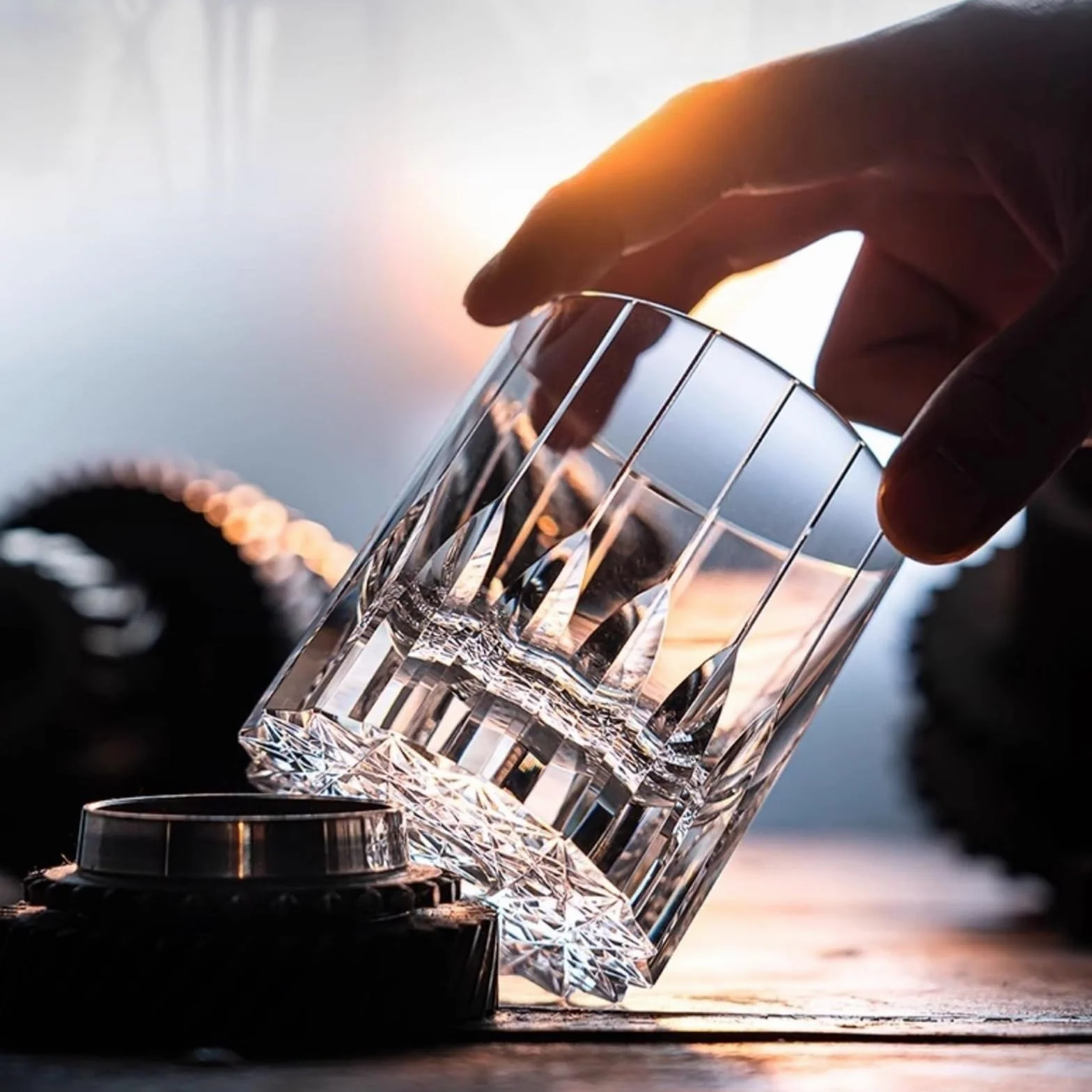 Codzienne napoje Kryształowe szklanki do whisky, 8, uncji, rzeźbione, ciężkie, staromodne bourbona Szklanki do wody